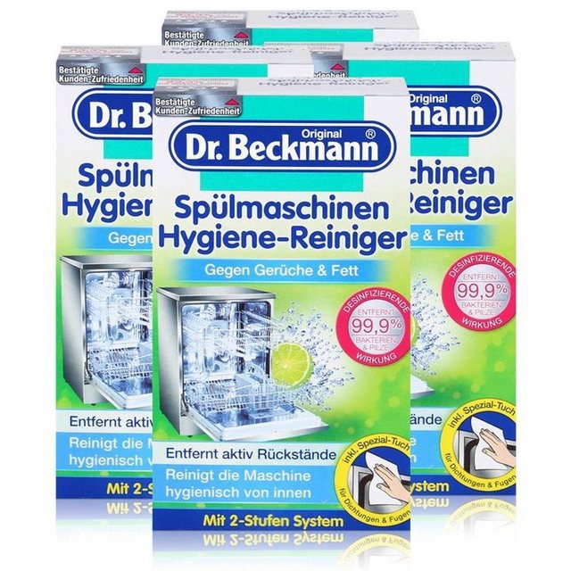 Dr. Beckmann 4x Dr. Beckmann Spülmaschinen Hygiene-Reiniger 75g – Entfernt aktiv Rü Spülmaschinenreiniger