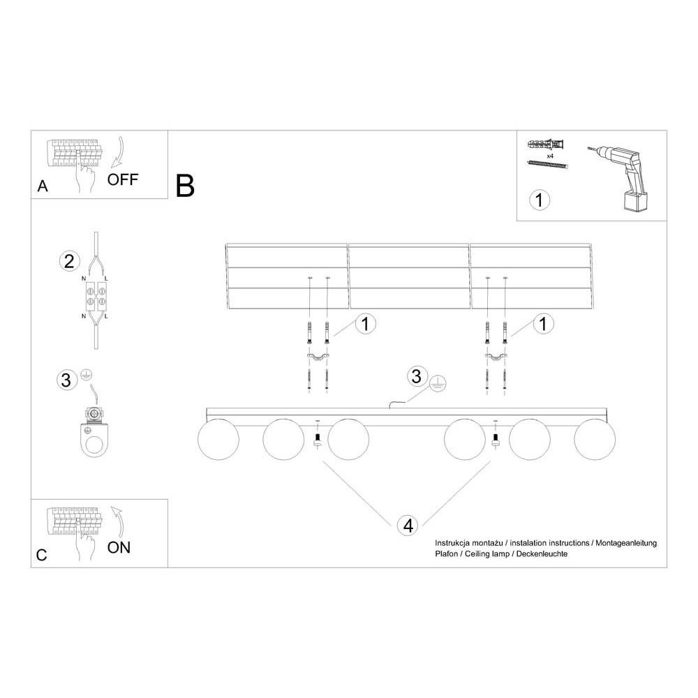 Deckenstrahler, Wohnzimmerleuchte Glas Stahl Deckenleuchte etc-shop Deckenlampe Schwarz