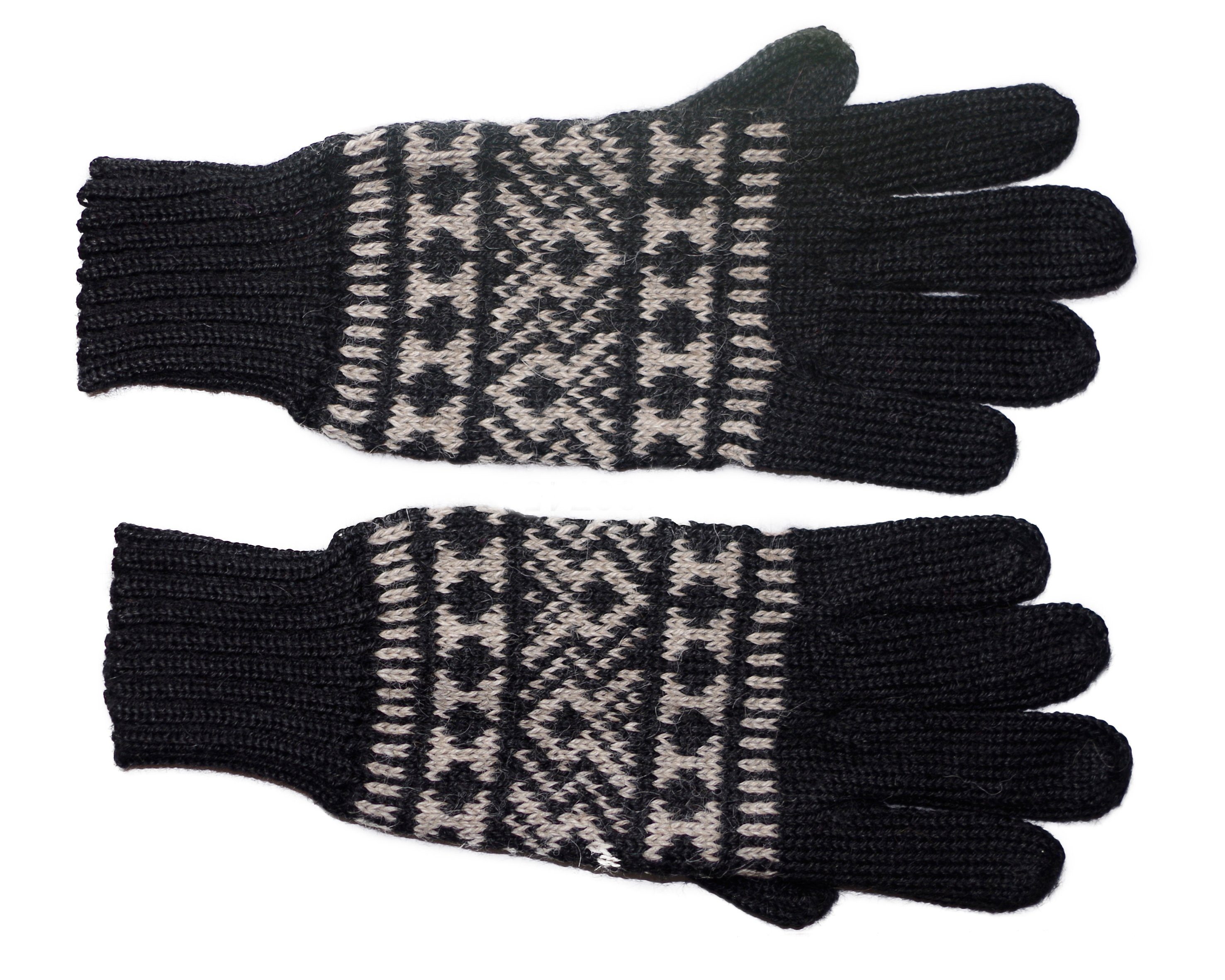 Posh Fingerhandschuhe Guantofigura aus Gear Strickhandschuhe Alpakawolle 100% schwarz