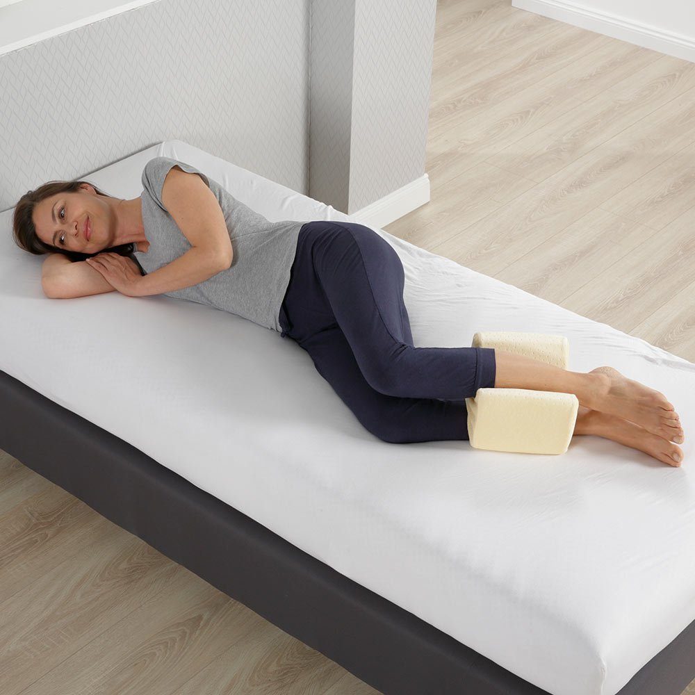 ELONEO Kniekissen für Seitenschläfer zum Schlafen, 25x15x20cm, ergonomische Form & perfekte Anpassung