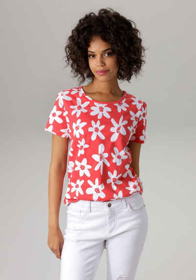 Aniston CASUAL T-Shirt allover mit bunten Blüten bedruckt - NEUE KOLLEKTION
