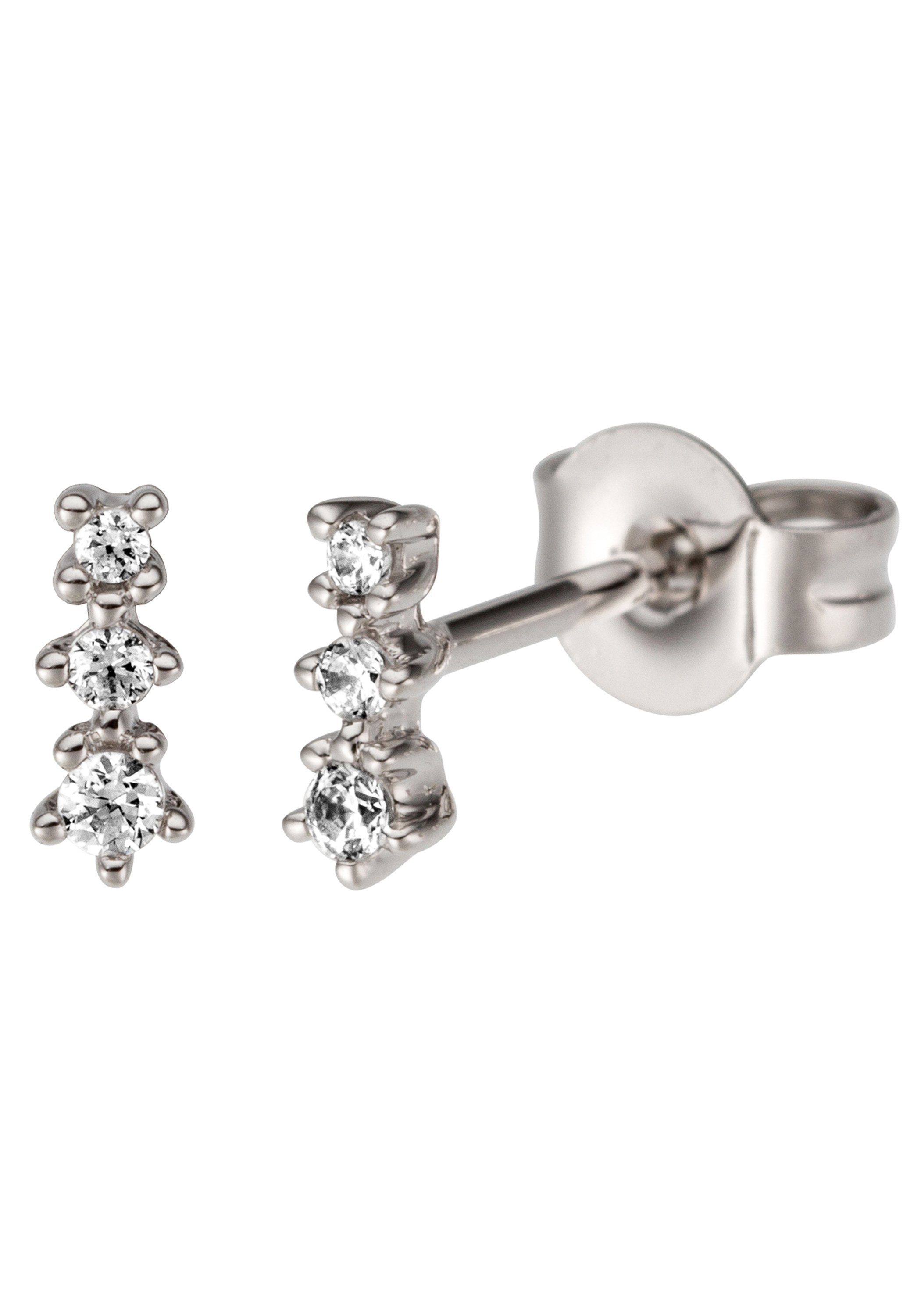 JOBO Paar Ohrstecker, 585 Weißgold mit ...