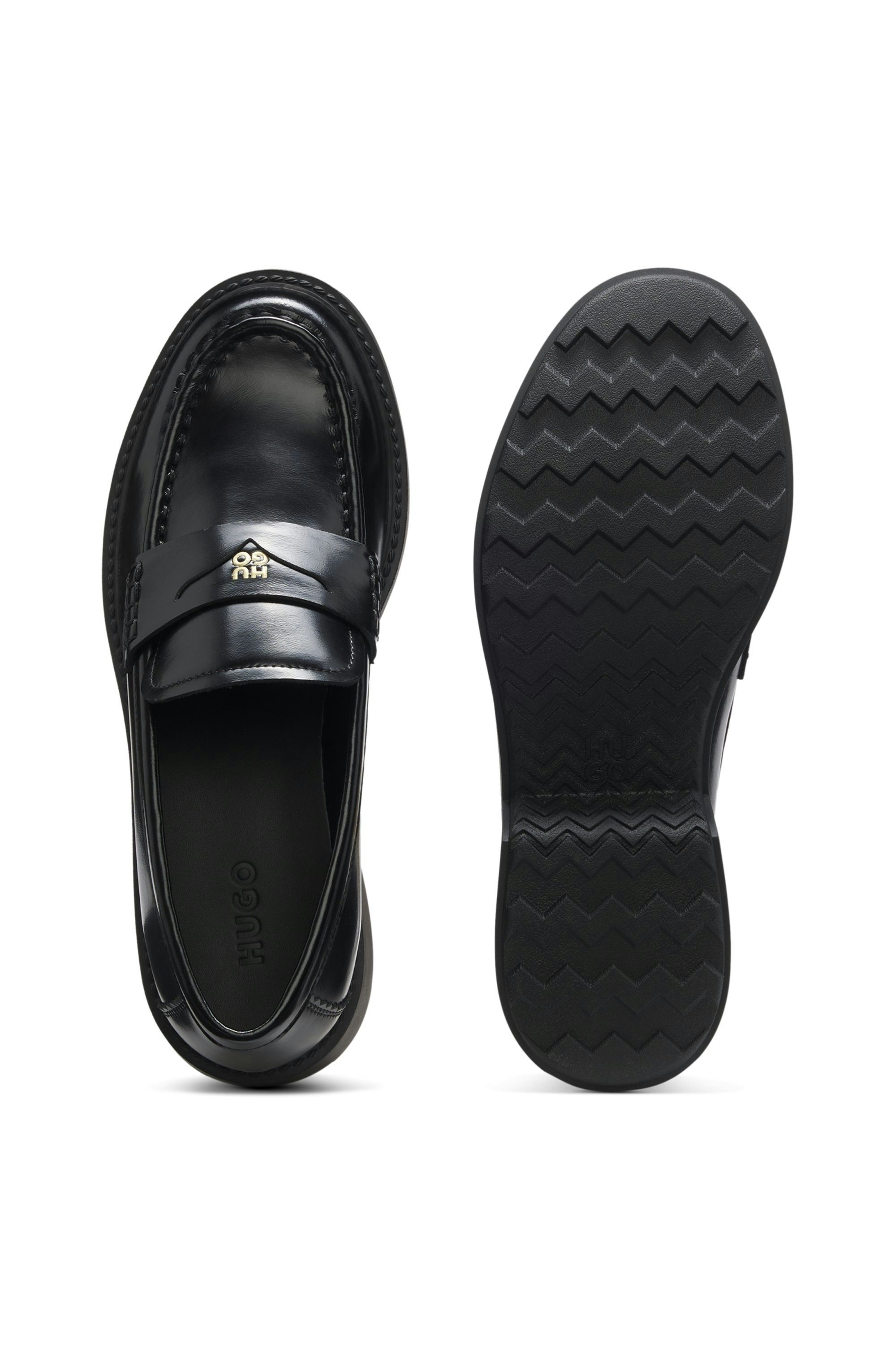 HUGO Angey Slipper Loafer, Schlupfschuh, Halbschuh mit Label