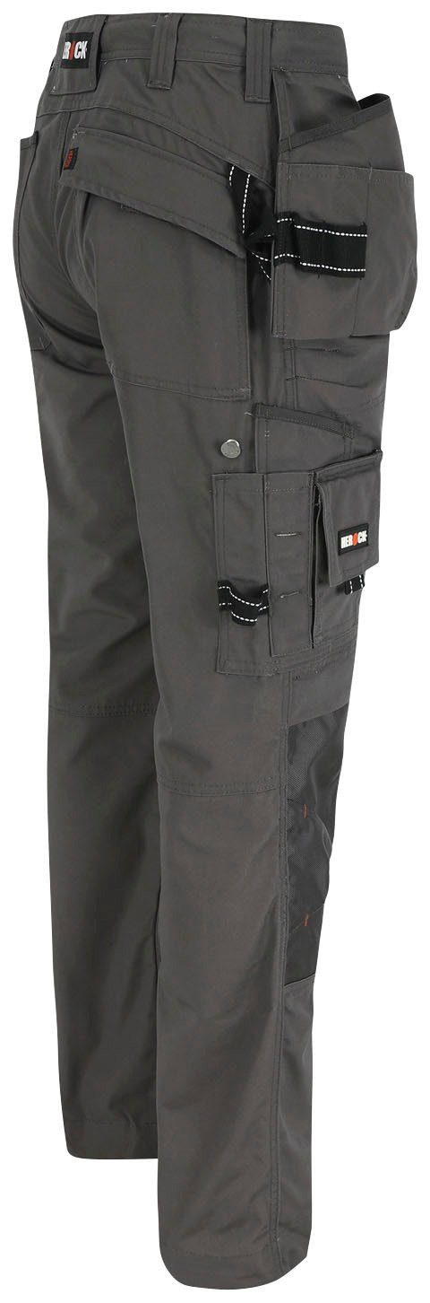 Herock Arbeitshose Dagan Hose SHORTLEG (inkl. Wasserabweisend, grau Taschen Kurzgröße 11 robust, Nageltaschen)