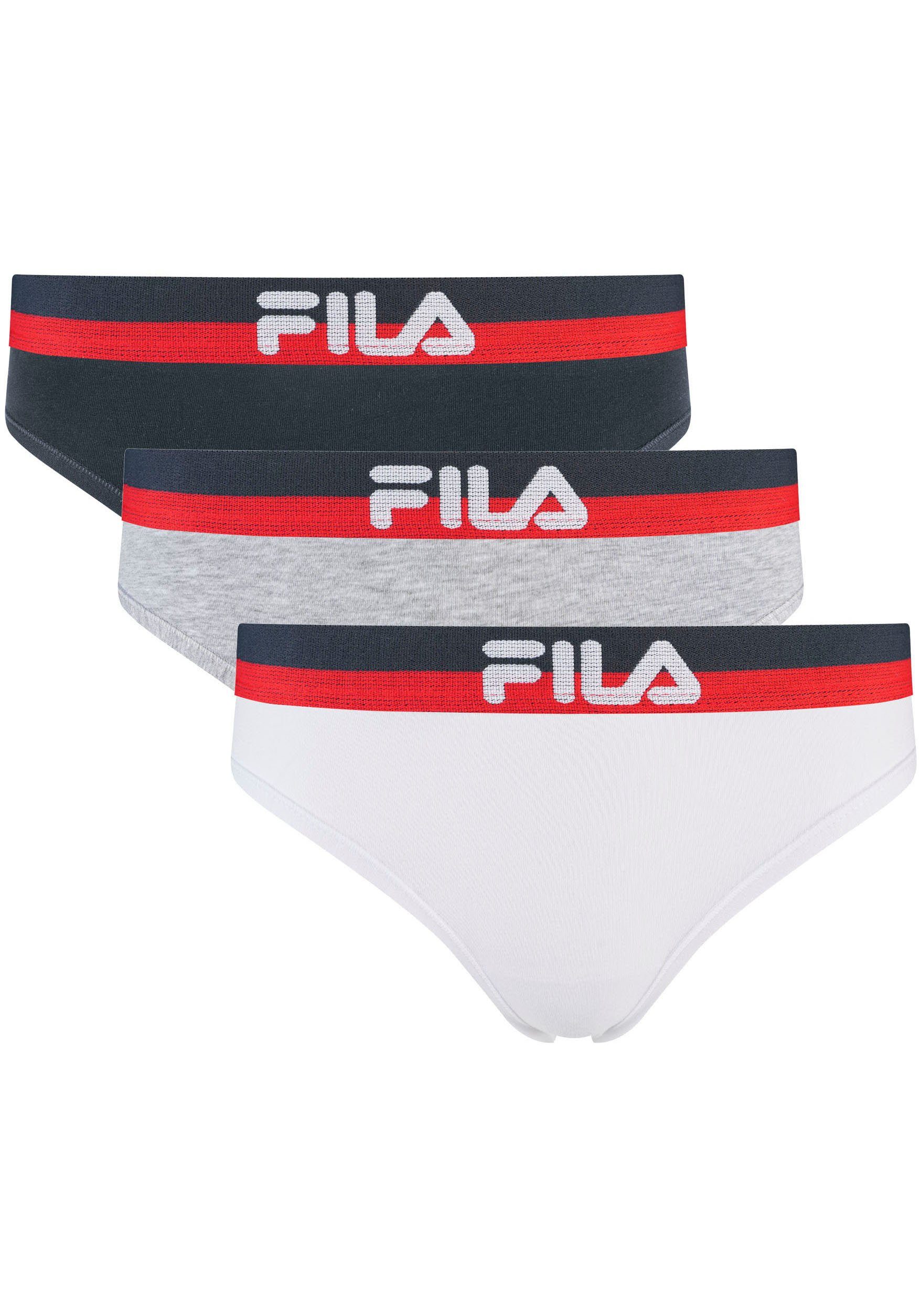 Fila Slip (Packung, 3-St) mit elastischem Logobund, Woman Culotte mix