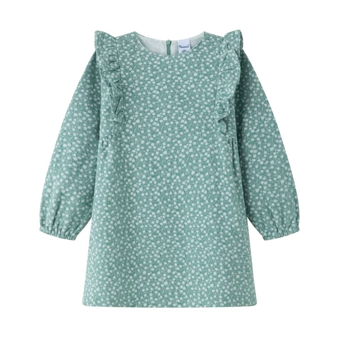 suebidou Midikleid Mädchenkleid mit Blumendruck grün