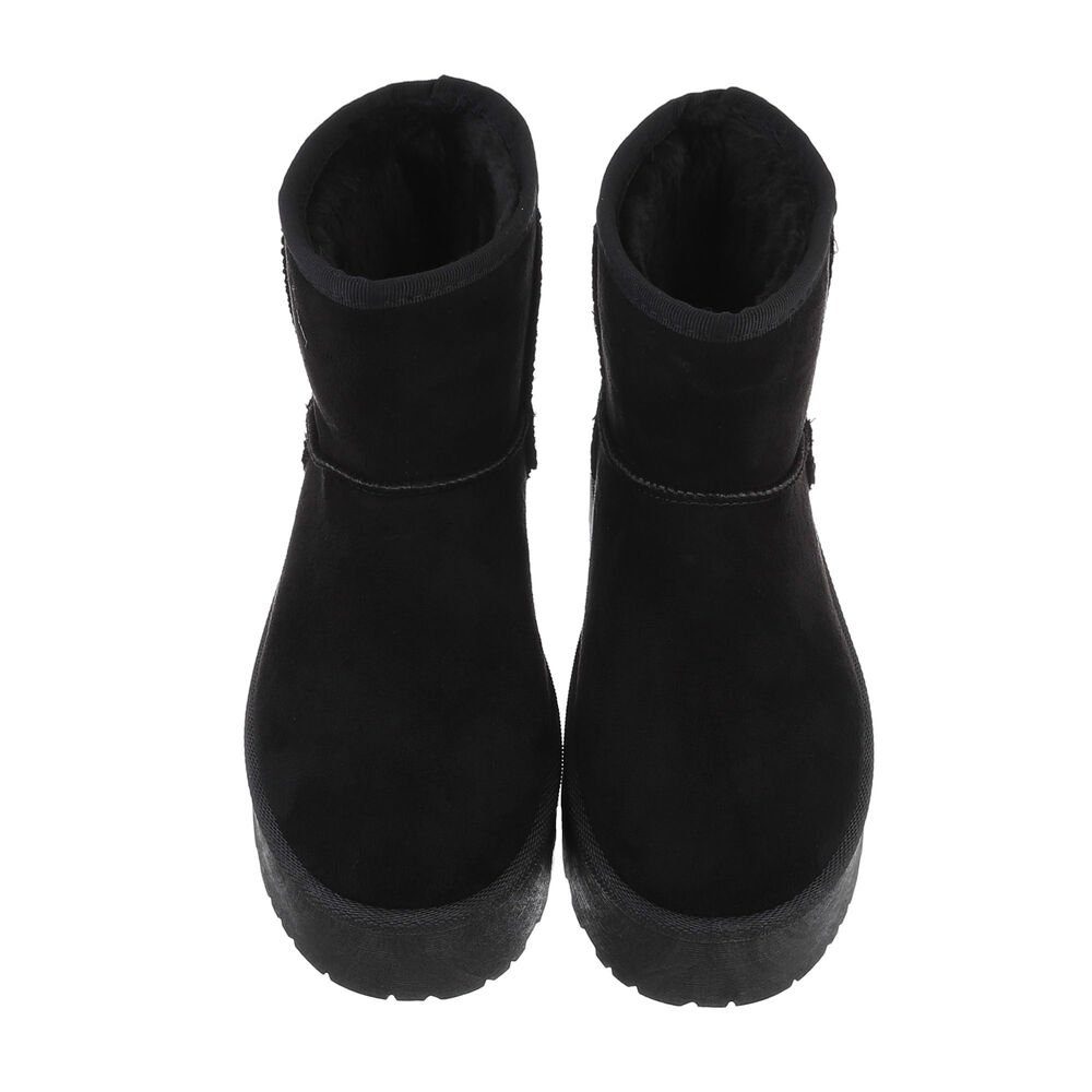 Ital-Design Bequemer Schaftschuh für Damen – stilvoll und warm Snowboots (84206799) Flach Plateaustiefeletten in Schwarz