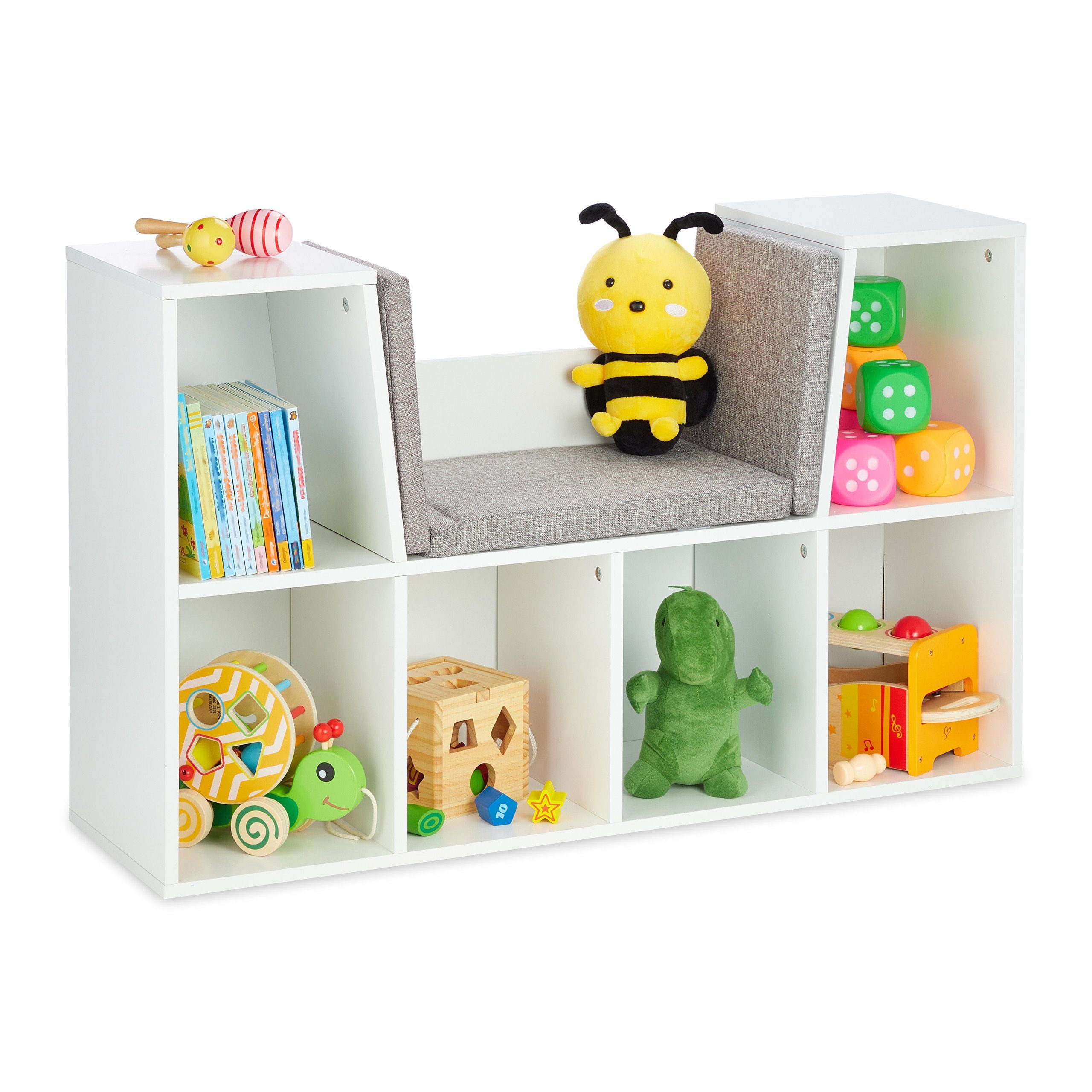 relaxdays Bücherregal mit Sitzkisse günstig online kaufen