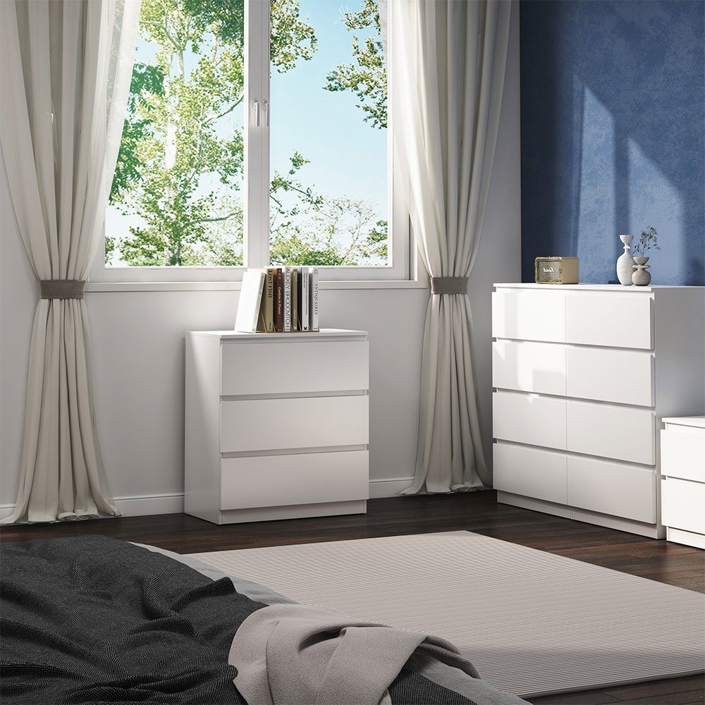 Vicco Kommode Calisto, Weiß/Weiß, 70 x 78.5 cm (1 St)
