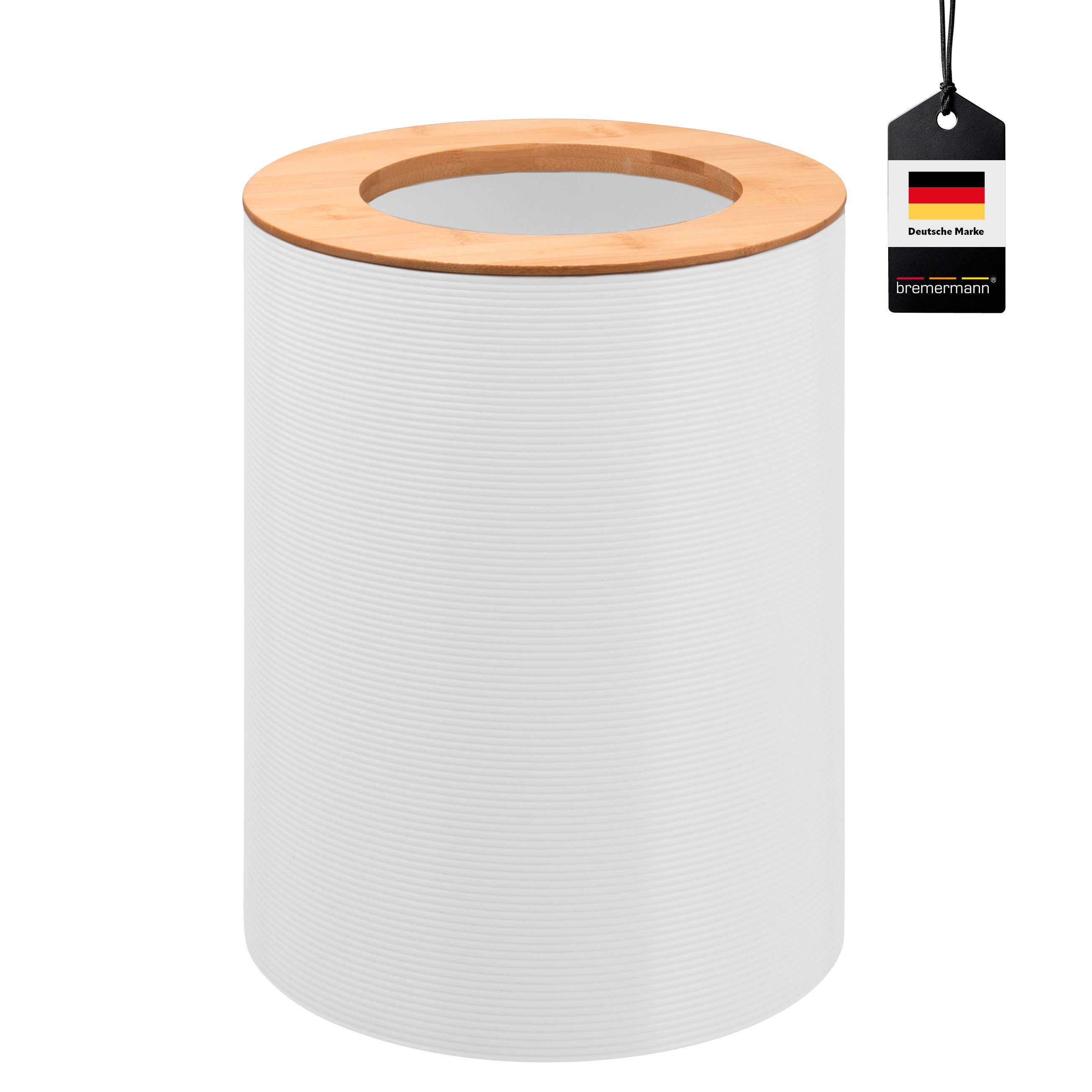 bremermann Kosmetikeimer Kosmetikeimer SEGNO aus Bambus und Kunststoff, Abfalleimer, 5,5 L