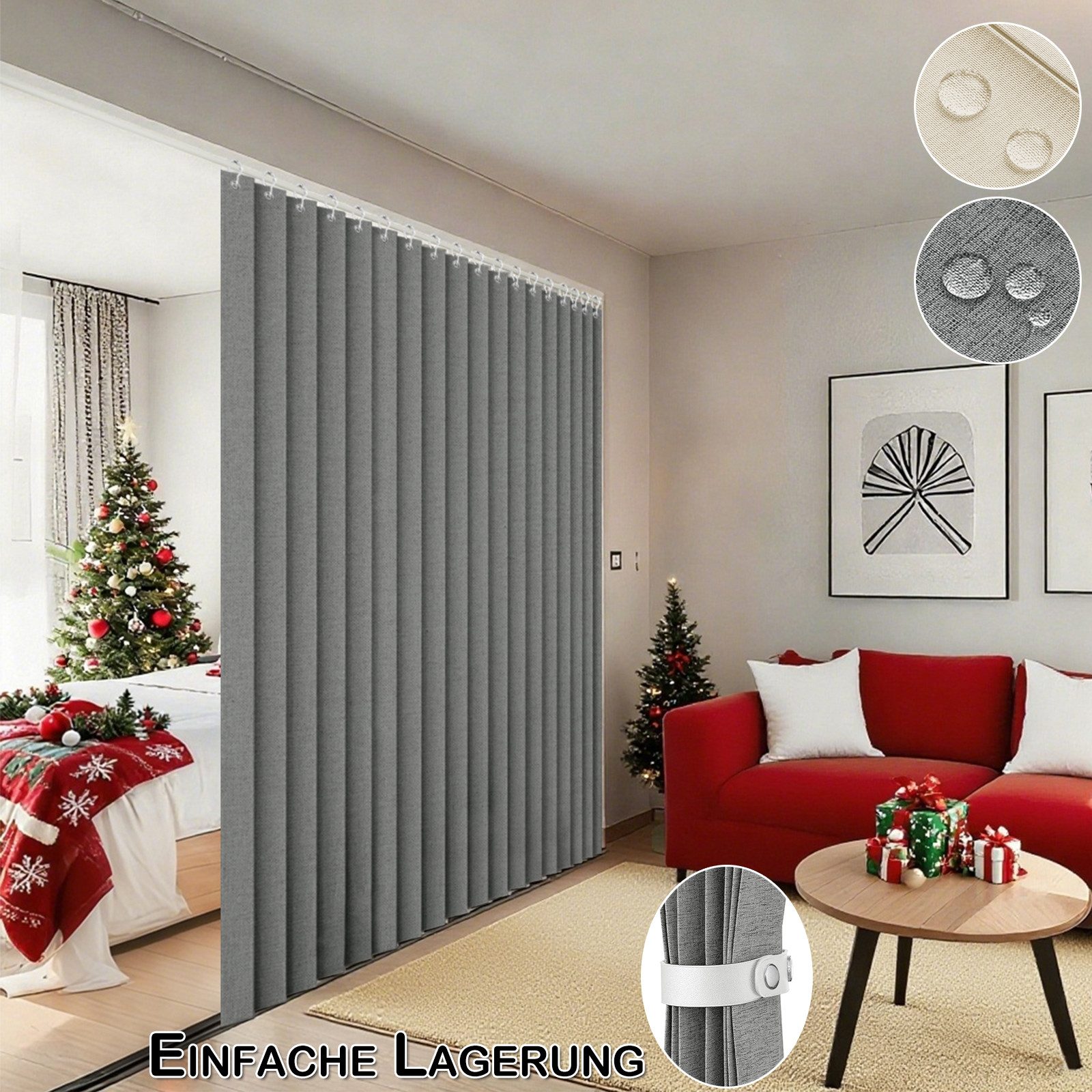 Jibenhome Vorhang Extra breite Raumteiler Vorhang für Terrassentür, Wasserd günstig online kaufen