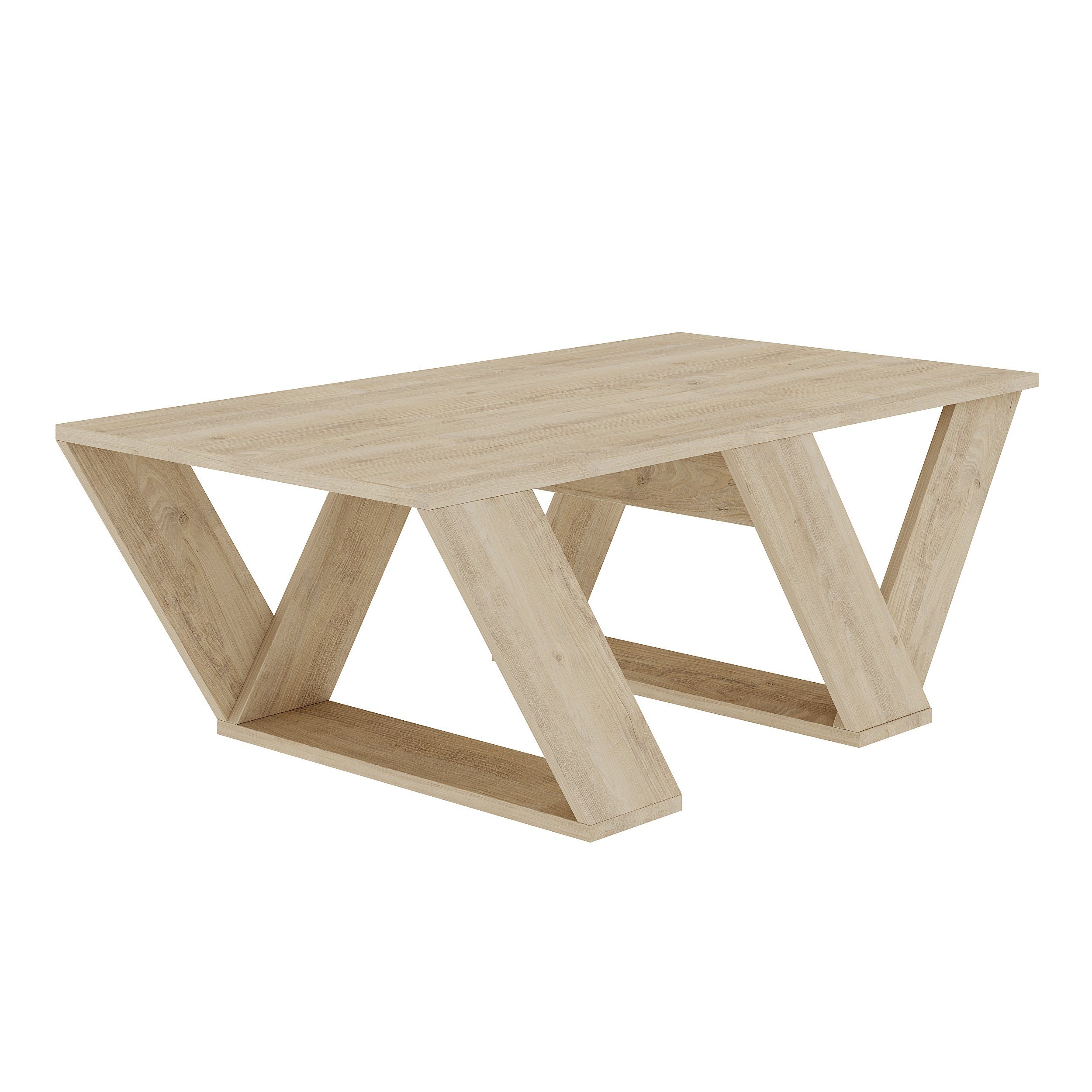 Decortie Couchtisch Pipra, Moderner Couchtisch, 110 x 60 x 40 cm