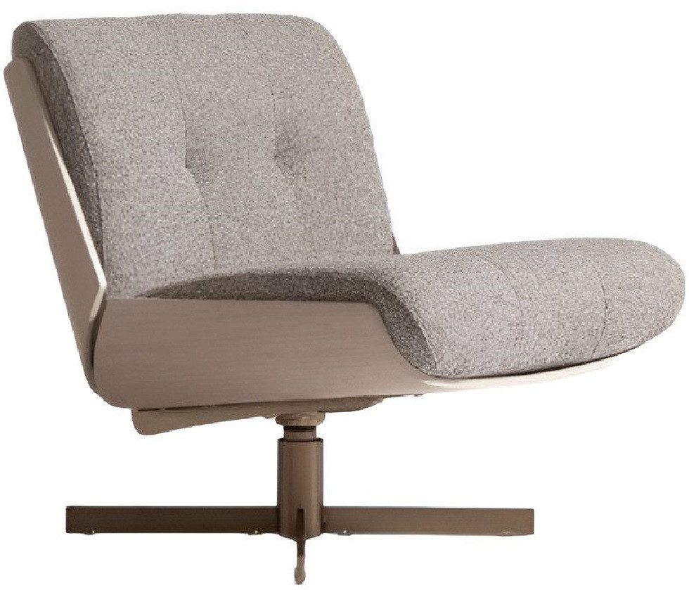 Xlmoebel Drehsessel Grauer drehbarer Stoffsessel für modernes Wohnen (1-St), Hergestellt in Europa