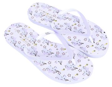 Sarcia.eu Weiße Flip-Flops mit Einhornmuster 36-37 EU / 3-4 UK Badezehentrenner