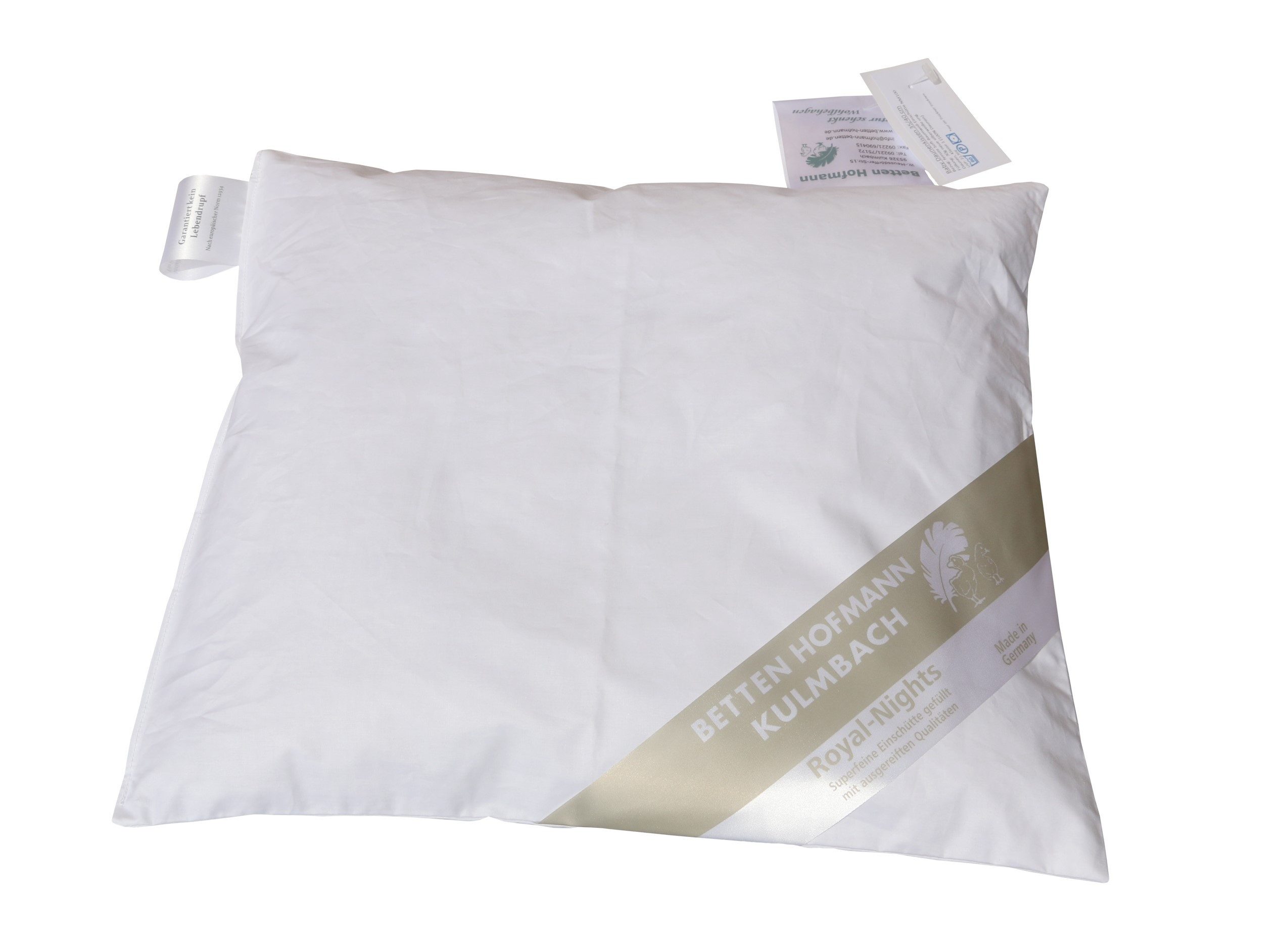 Betten Hofmann Babykissen Betten Hofmann Baby Daunenkissen 35x40 cm Flachkissen ungesteppt 30 g, flach und weich, made in Germany