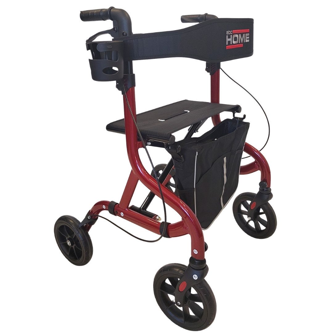 abc HOME Rollator Ultra-Leichtgewicht 6kg – klappbar, bis 130kg, höhenverstellbar, Ultra-Leicht