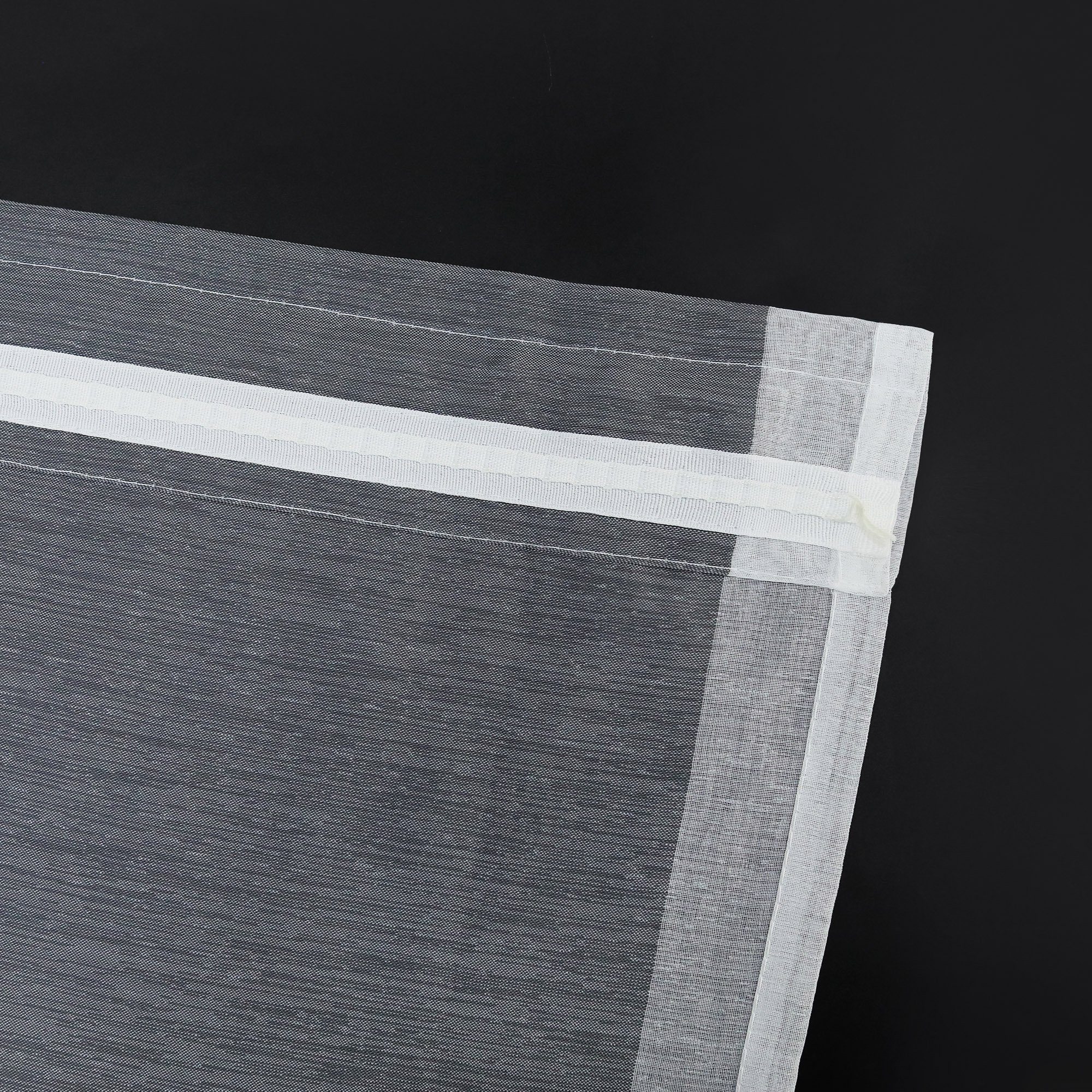 Joyswahl Scheibengardine, halbtransparent, mit Streifen-Dessinierung, Tunnelzug, Bistrogardine