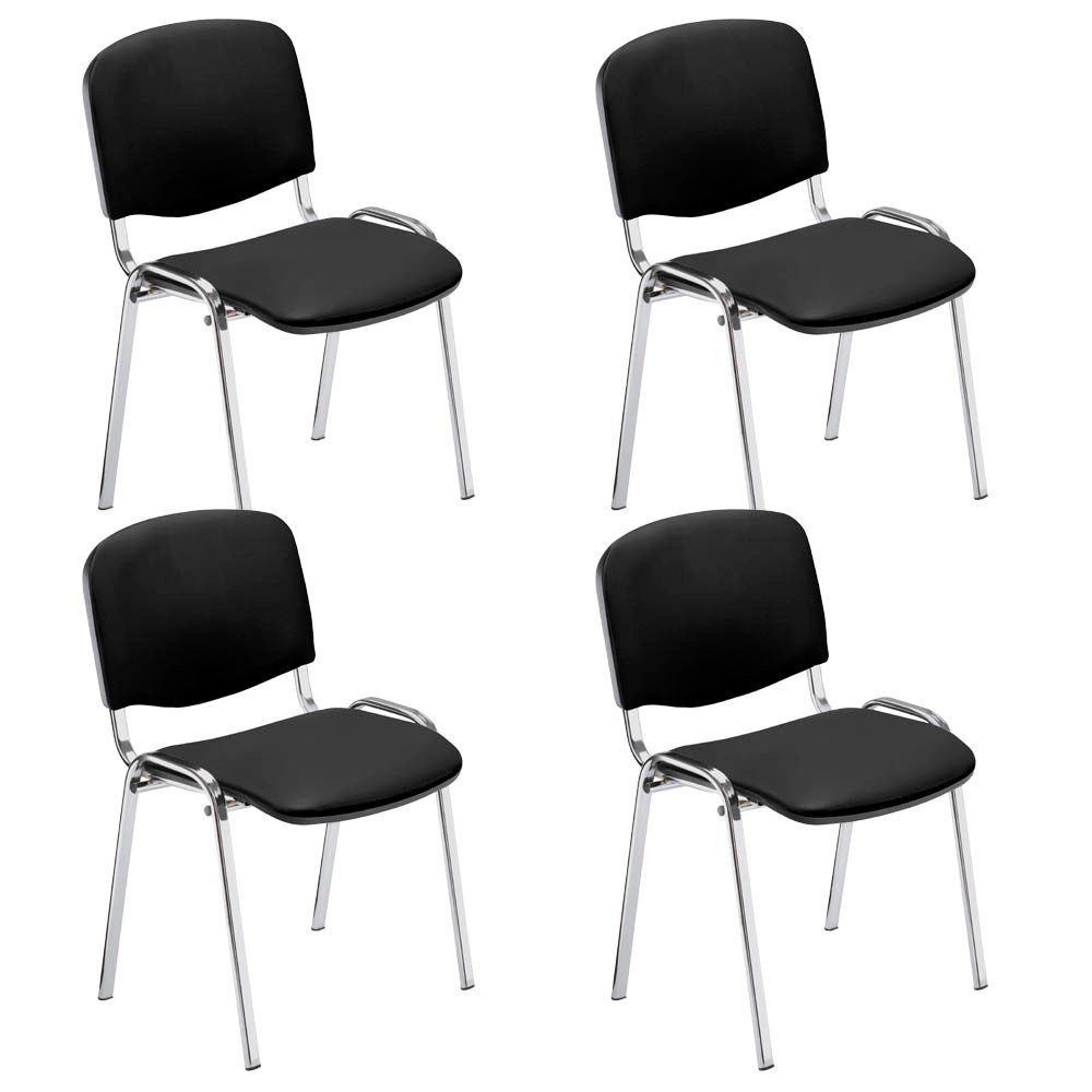 Nowy Styl Besucherstuhl 4 Стулья stapelbar Kunstleder schwarz/chrom