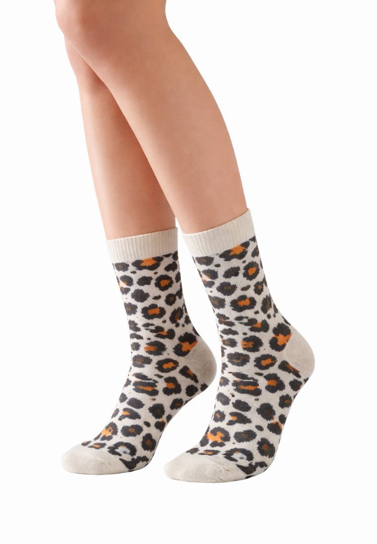 Yuhu Socken Damen 5er Pack Leopardenmuster Leo Print (5-Paar)