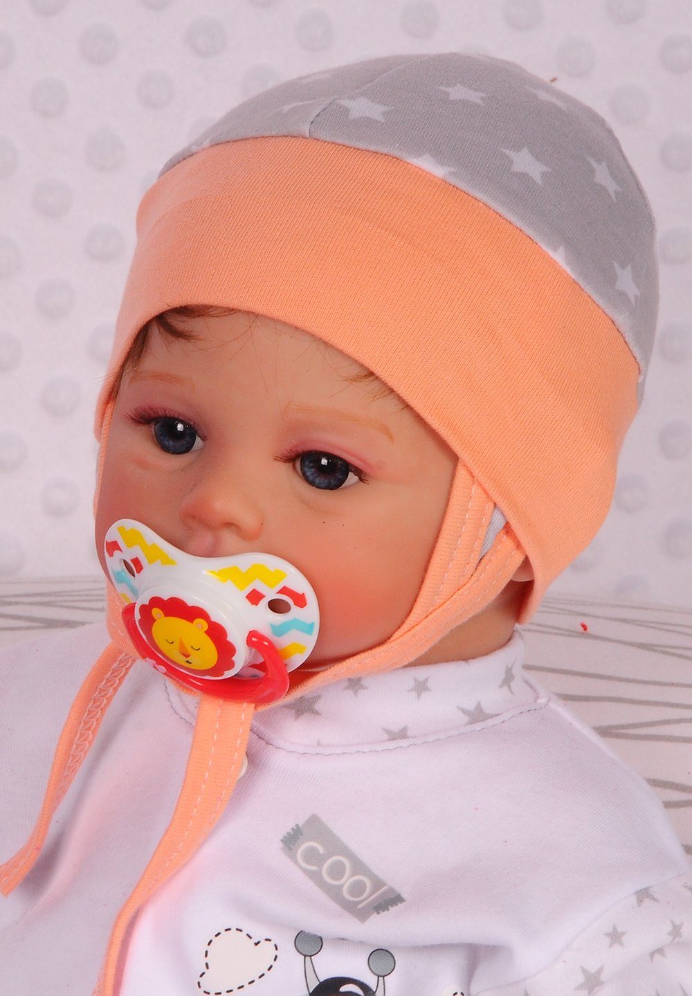 La Bortini Erstlingsmütze Mütze für Neugeborene Babymütze Baby Haube 32 34 36 aus reiner Baumwolle