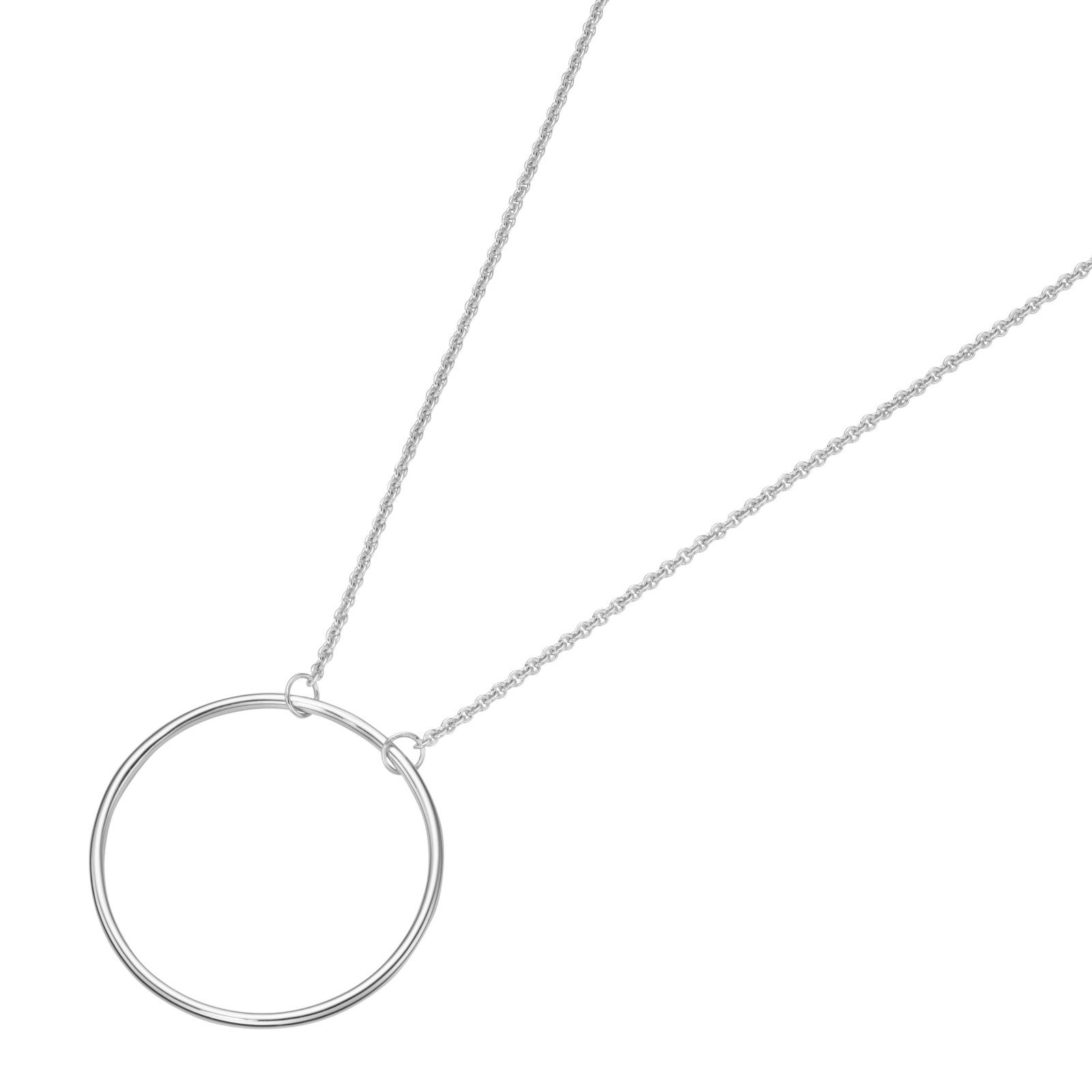 Charm-Kette Kreis Anhänger, Silber 925