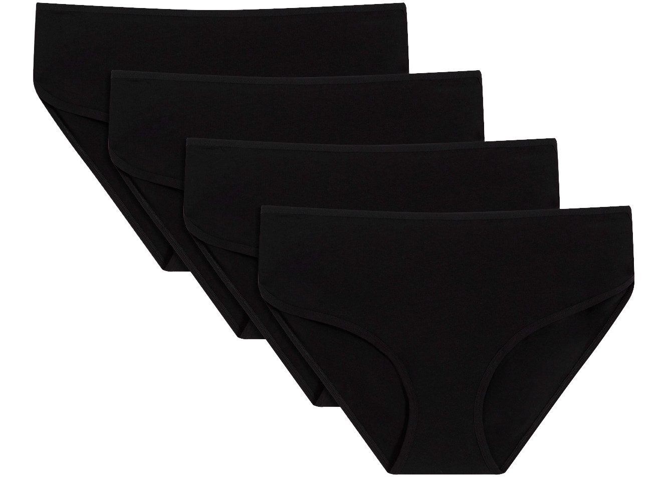 bonprix Panty (Packung, 4er) aus Baumwolle und Elasthan, bequeme Passform, Maxipanty-Schnitt