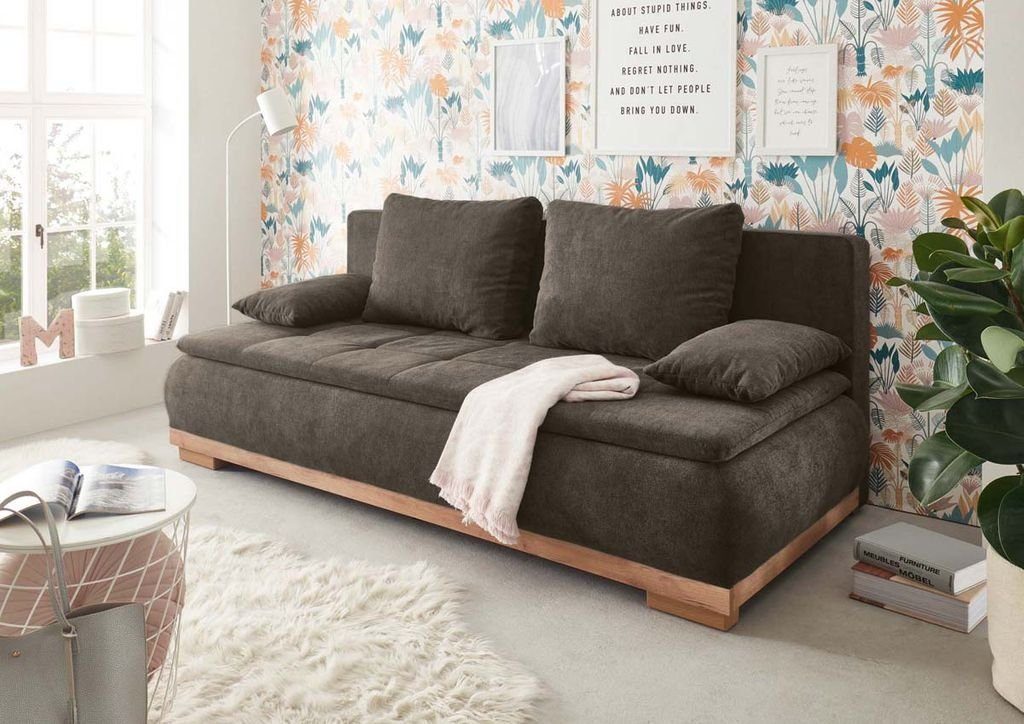 ED EXCITING DESIGN Schlafsofa Mila, mit Bettkasten & 2 Armlehnenkissen günstig online kaufen