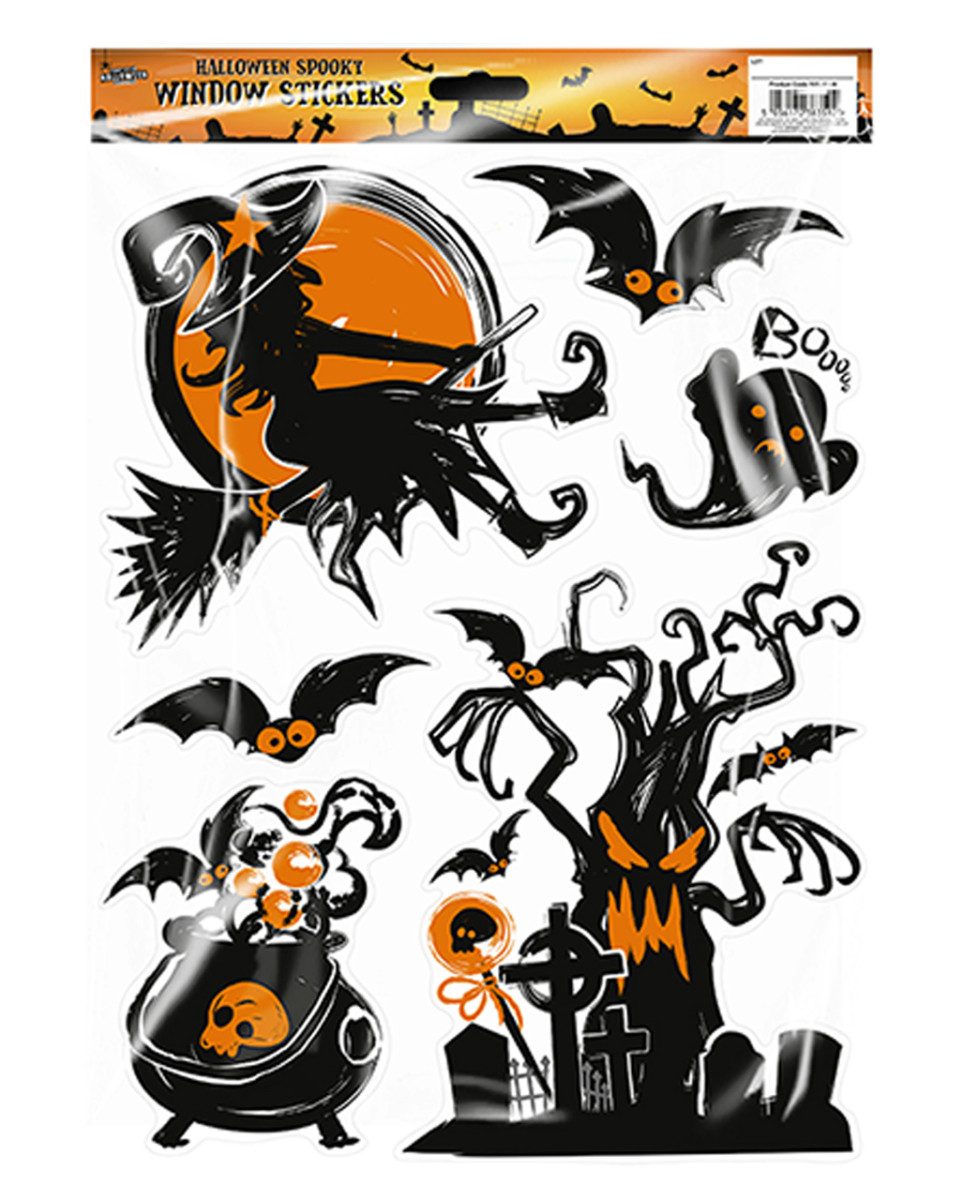 Horror-Shop Dekoobjekt Halloween Fenster Sticker mit spooky Motiven 1 St.