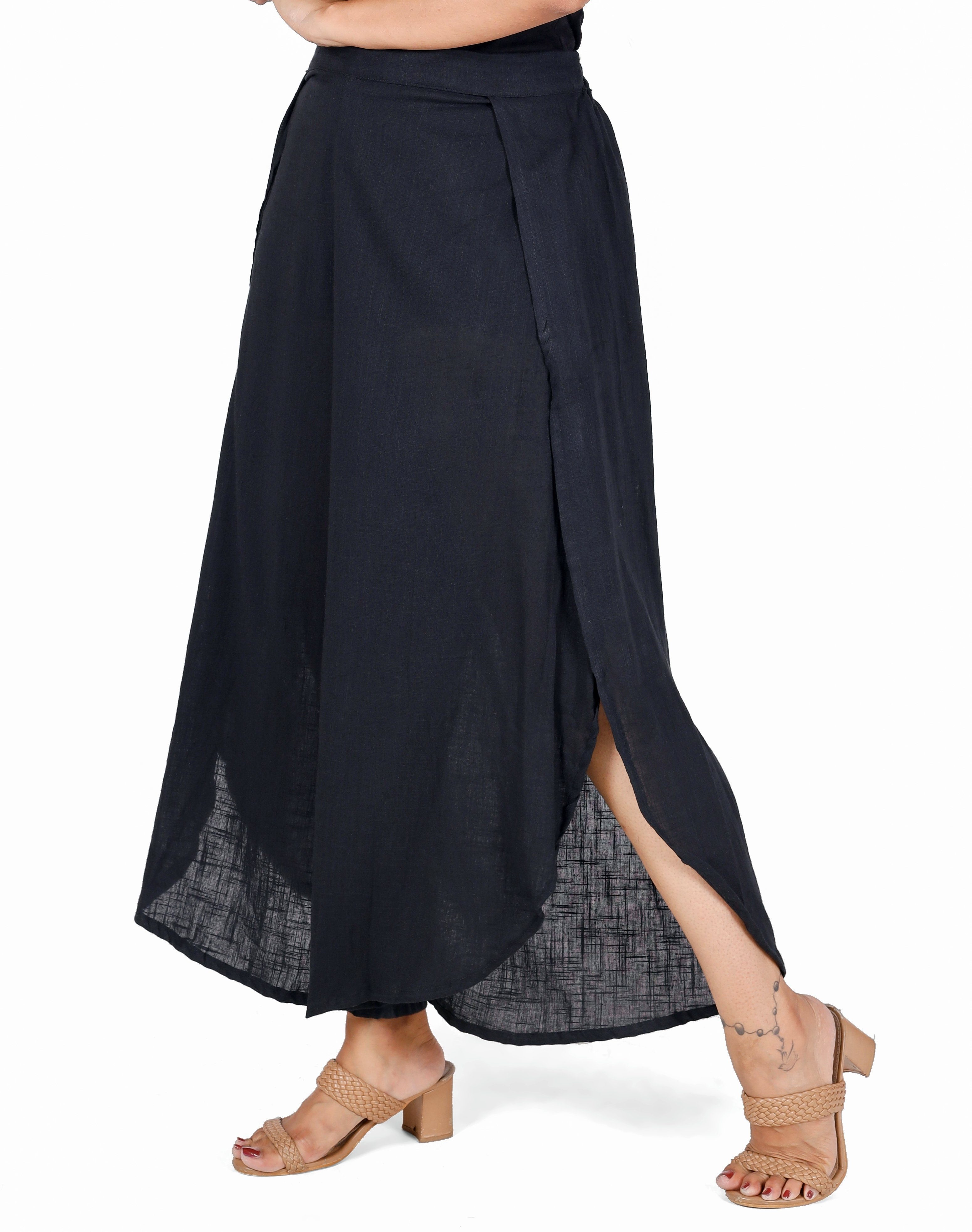 Guru-Shop Relaxhose Palazzohose, Boho Hosenrock, offene Sommerhose.. alternative Bekleidung