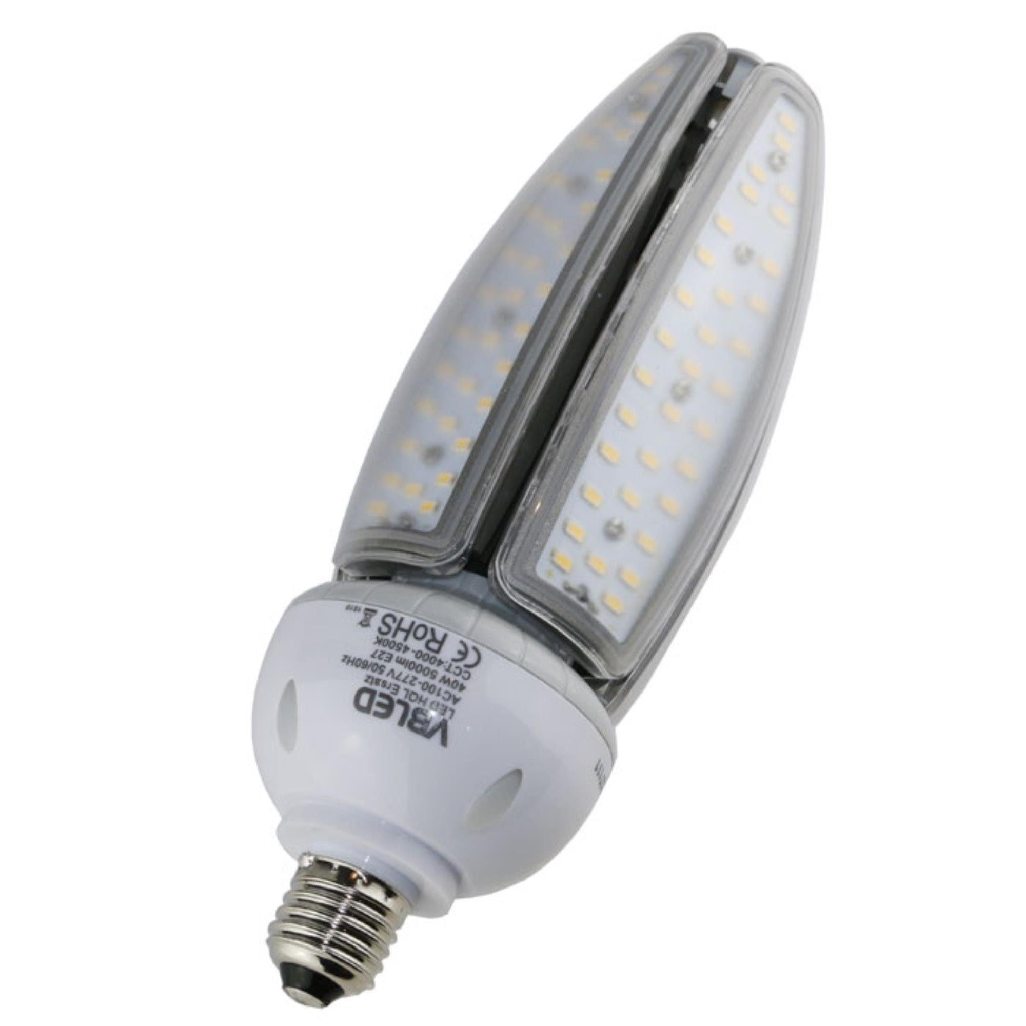 VBLED LED-Leuchtmittel HQL LED Ersatzlampe E27 40W LED Corn Birne,4000K, E27, 1 St., neutralweiß