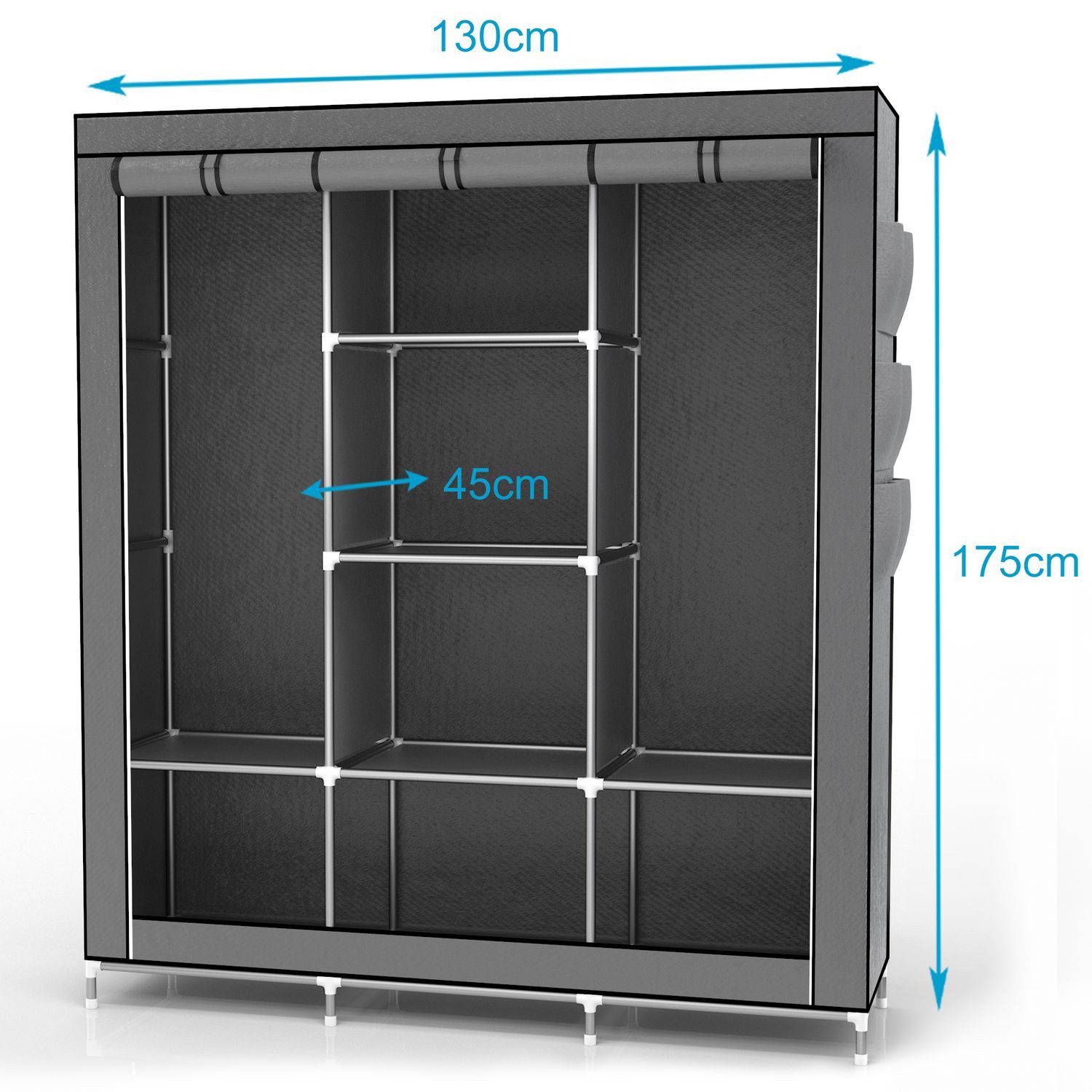 Intirilife Kleiderschrank (1-St) Stoffschrank Kleiderschrank mit Kleidersta günstig online kaufen