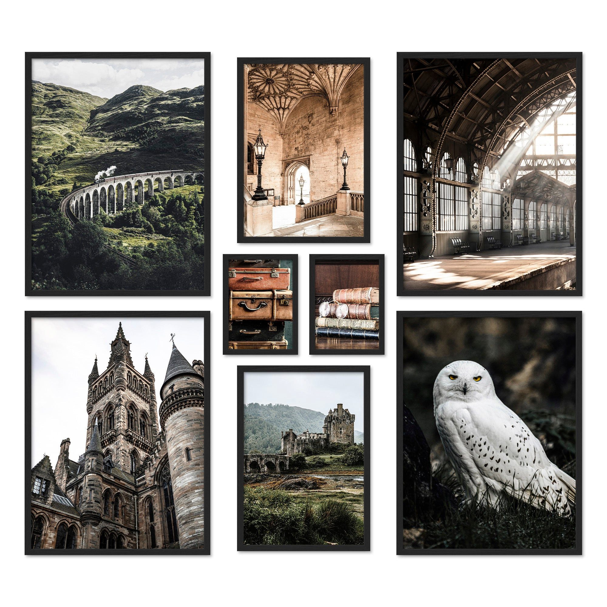 ARTFAVES Bilder-Collage Poster Set Potterhead I mehrteilige Bilderwand I Wandbilder Potter, (Wandbilder modern, 8 St)