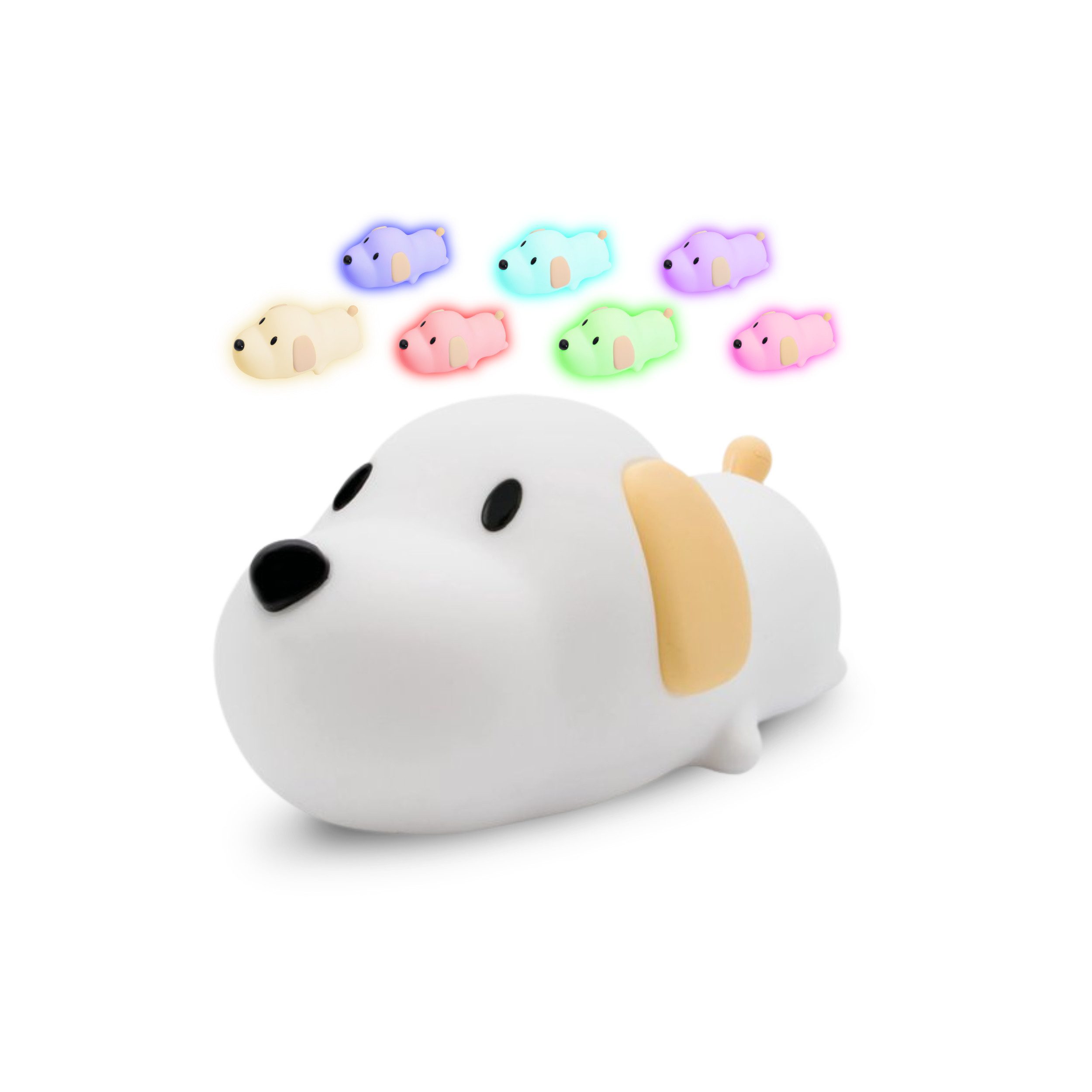 Vulpes Goods LED Nachtlicht BabyCare Welpe, LED fest integriert, RGBW, dimmbar mit Timer und Farbwechsel
