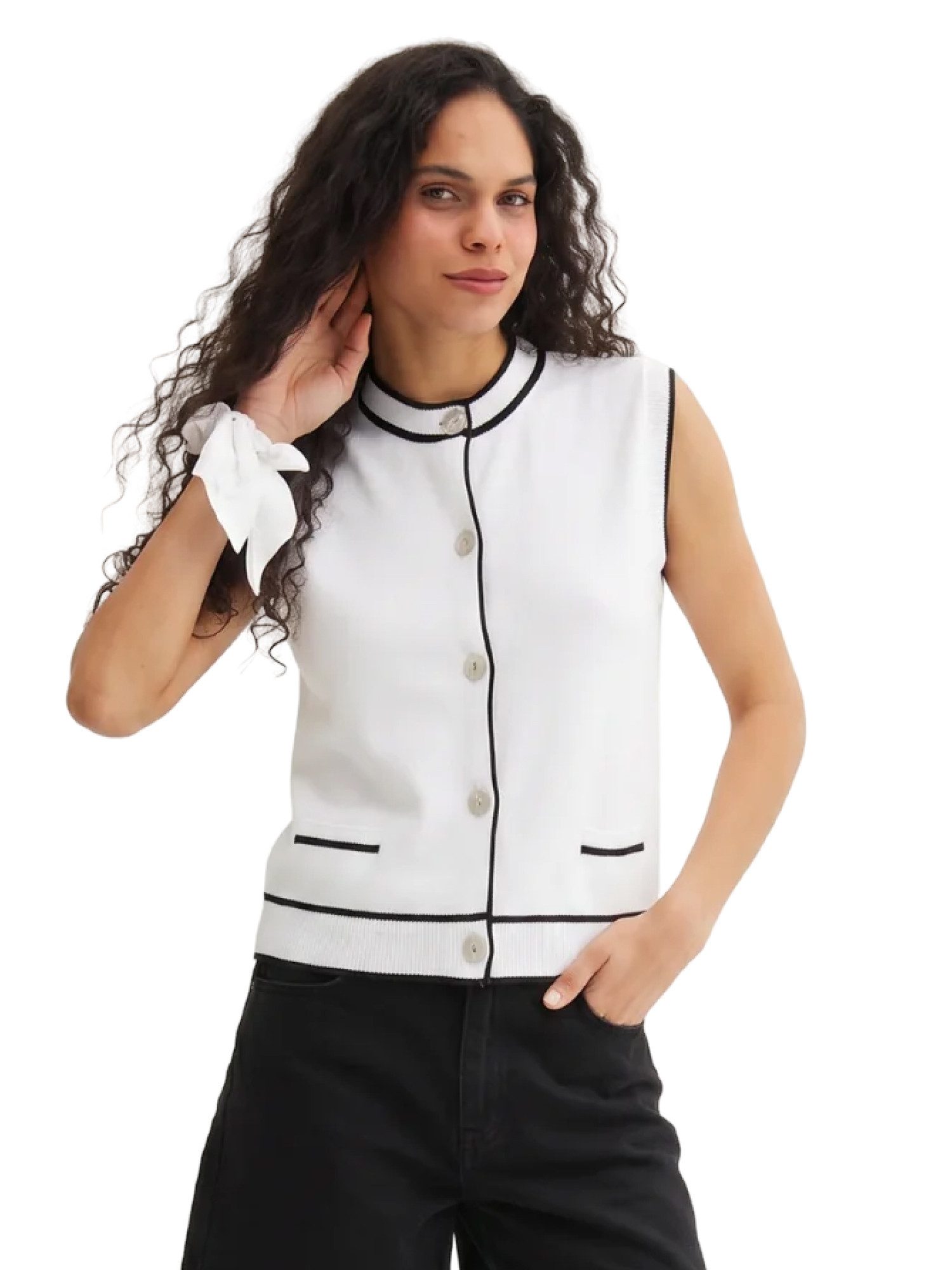 Silk and Cashmere Warnweste Katia Rundhals-Weste