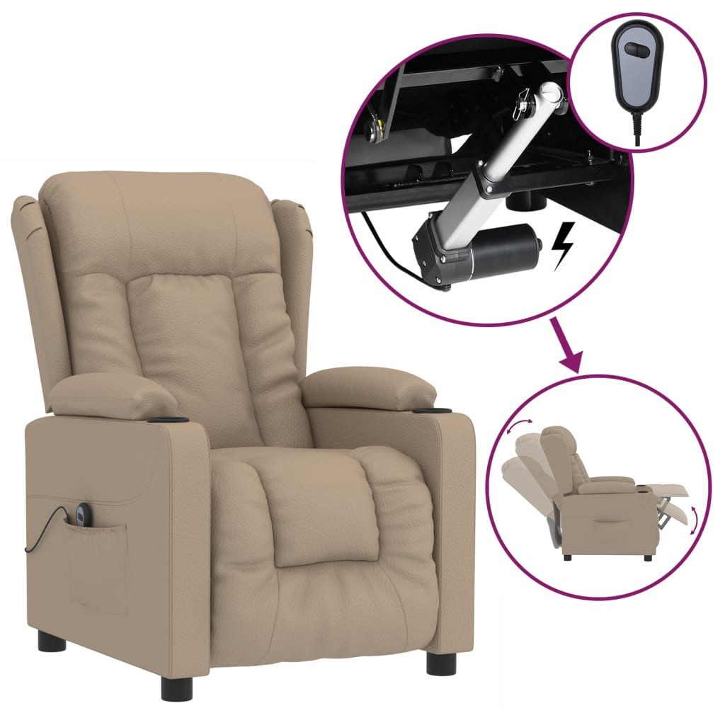 vidaXL Sessel Relaxsessel Elektrisch Cappuccino-Braun Kunstleder günstig online kaufen
