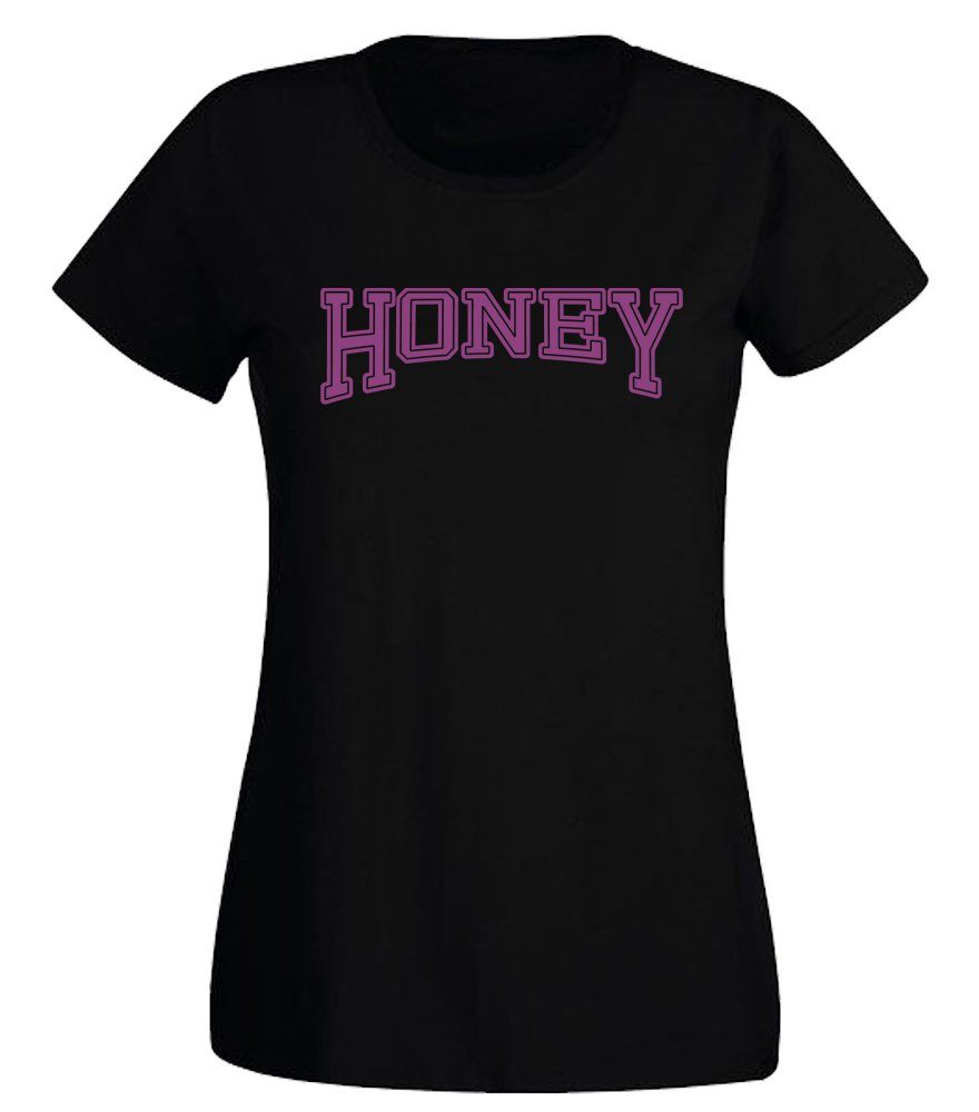 G-graphics T-Shirt Damen T-Shirt - Honey mit trendigem Frontprint, Slim-fit, Aufdruck auf der Vorderseite, Spruch/Sprüche/Print/Motiv, für jung & alt