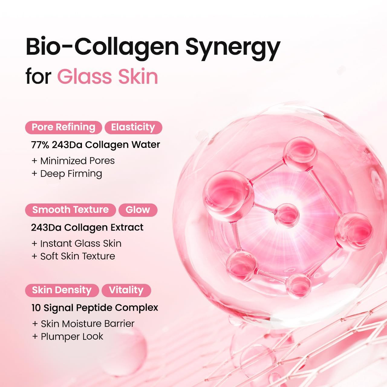 Biodance Gesichtsserum BIODANCE Collagen Peptide Jelly Serum Mist 50 ml, 1-tlg., mit Kollagenwasser, Peptidkomplex, Niacinamide und Hyaluron