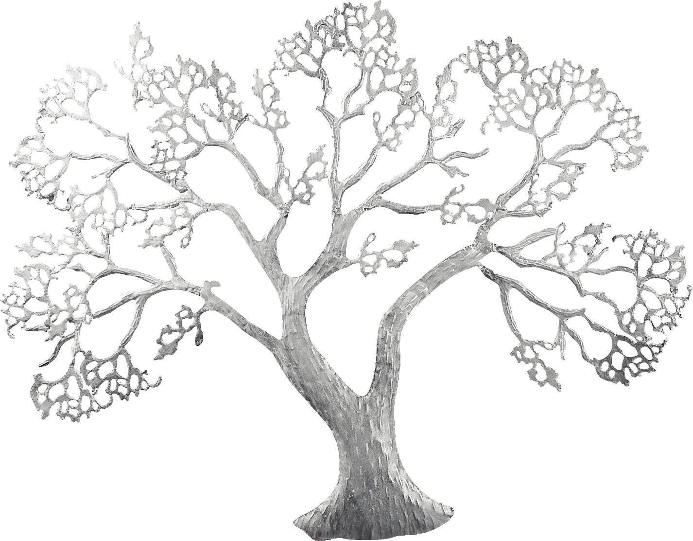 GILDE Wanddekoobjekt Wandrelief Baum, silber (1 günstig online kaufen