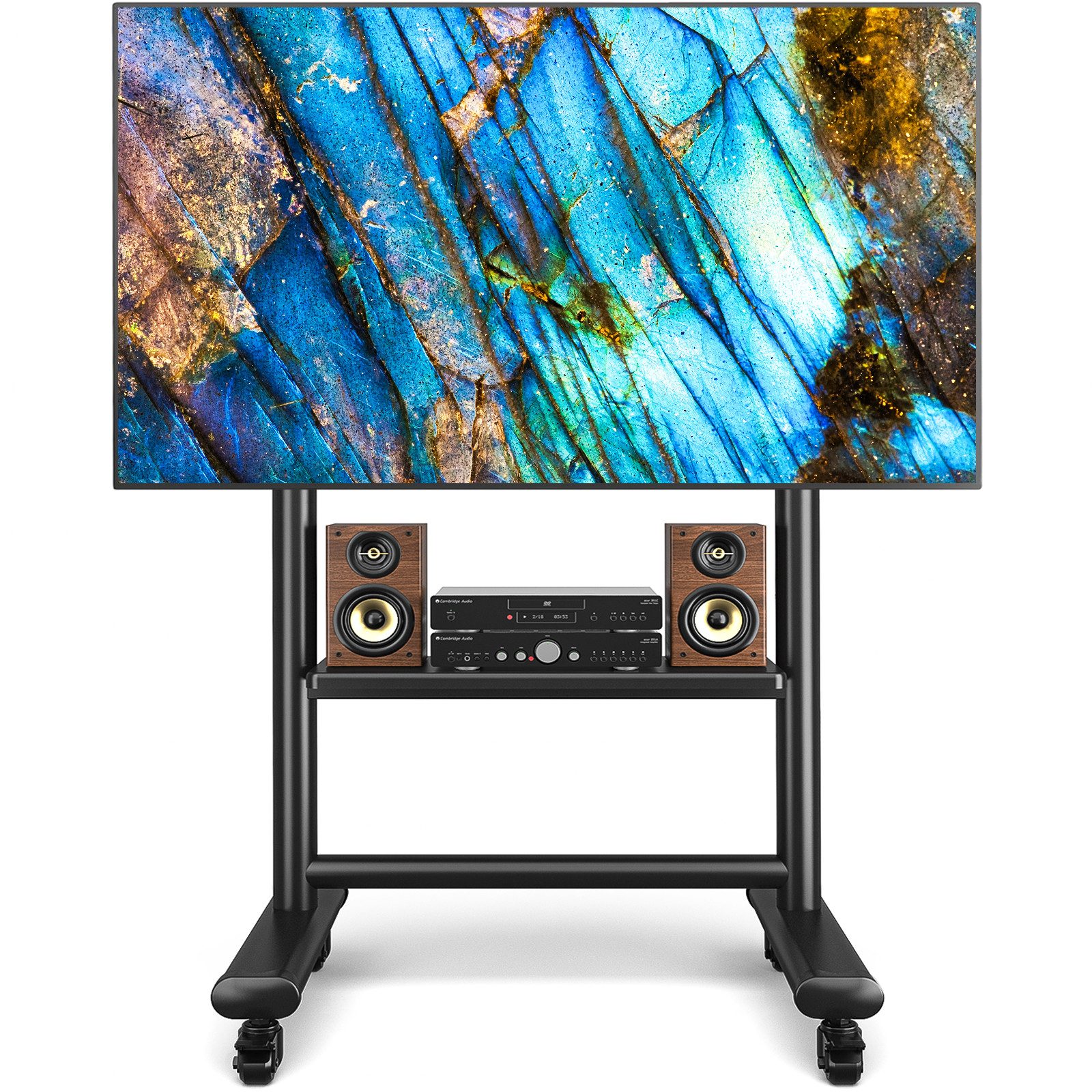 Rfiver TV-Ständer Rollbar mit Ablage Für 50-86 Zoll Fernseher, Mobiler Fernsehständer, (bis 86 Zoll, 1-tlg., bis 68kg Max. VESA 800x600mm)