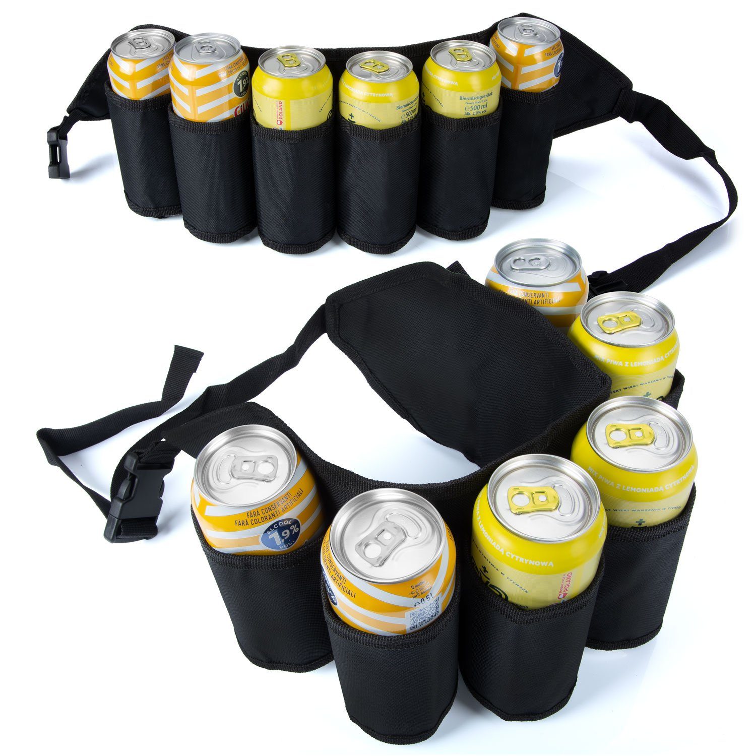 Bierflaschen-Halter Goods+Gadgets Bier-Holster Trinkgürtel Flaschenhalter Biergürtel (6-Fach)