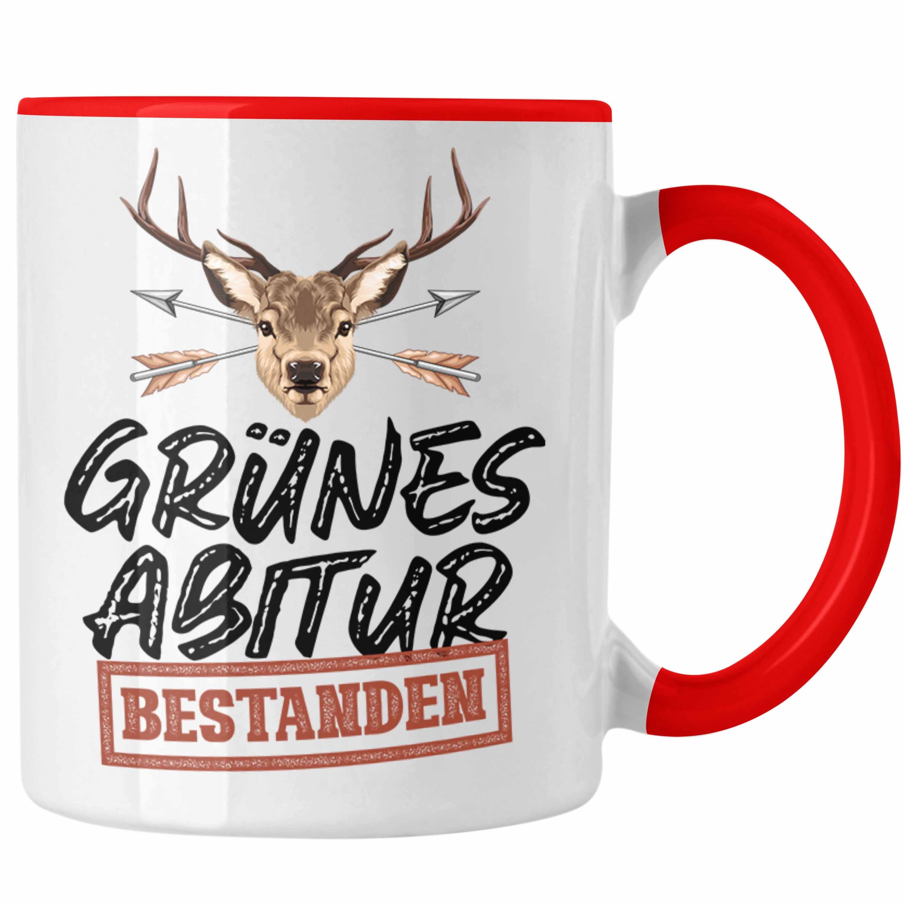 Trendation Tasse Jägerprüfung Bestanden Tasse Geschenk Grünes Abitur Jagen Jagdabitur Rot