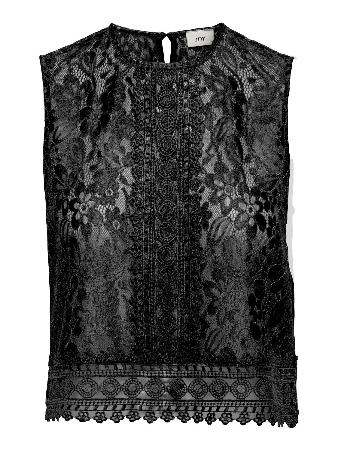 JACQUELINE de YONG Shirttop Ärmelloses Rundhals JDYMALOU S/L LACE TOP JRS