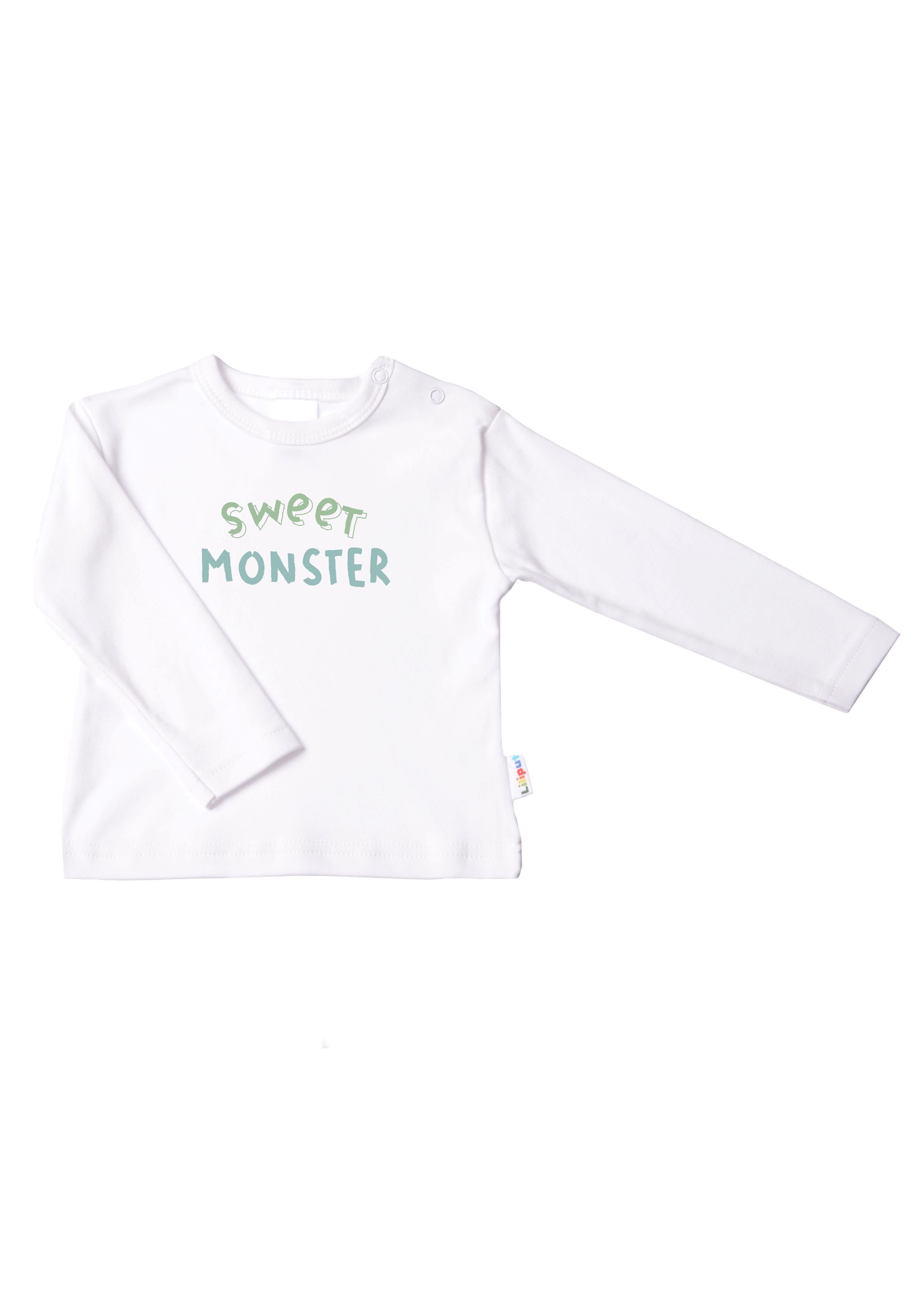 Monster auf der Druckknöpfen Langarmshirt mit Schulter Sweet Liliput