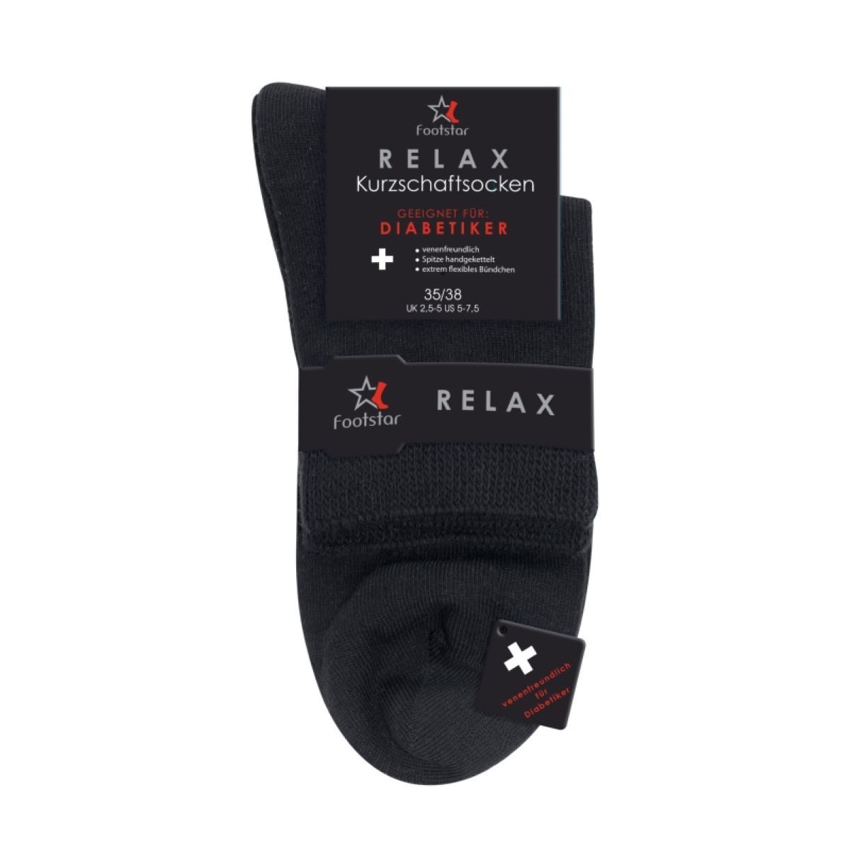 Footstar Diabetikersocken Unisex Diabetiker Kurzschaftsocken 3er-Pack Farbmix (Packung, 3 Paar) Venenfreundlich