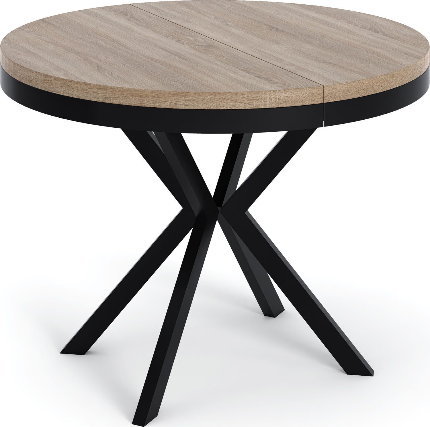 WFL GROUP Esstisch Ross, Tisch im Loft-Stil mit Metallbeinen Sonoma Eiche