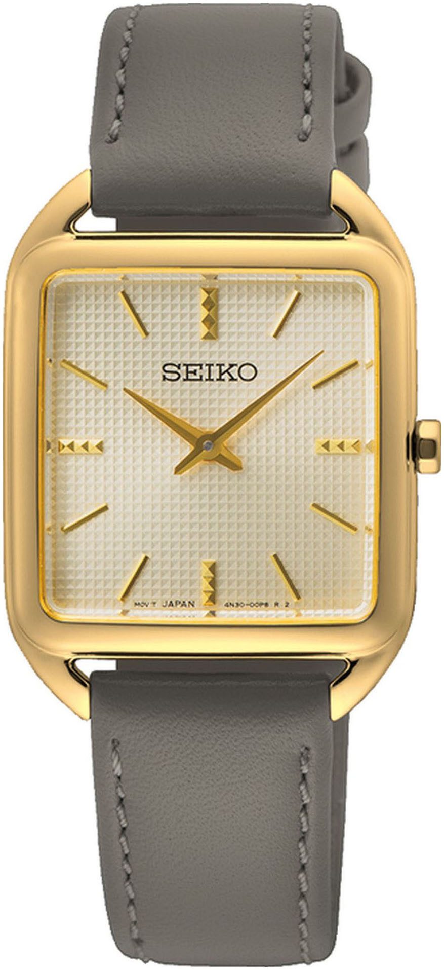 Seiko Quarzuhr SWR090P1, Armbanduhr, Damenuhr, Lederarmband günstig online kaufen