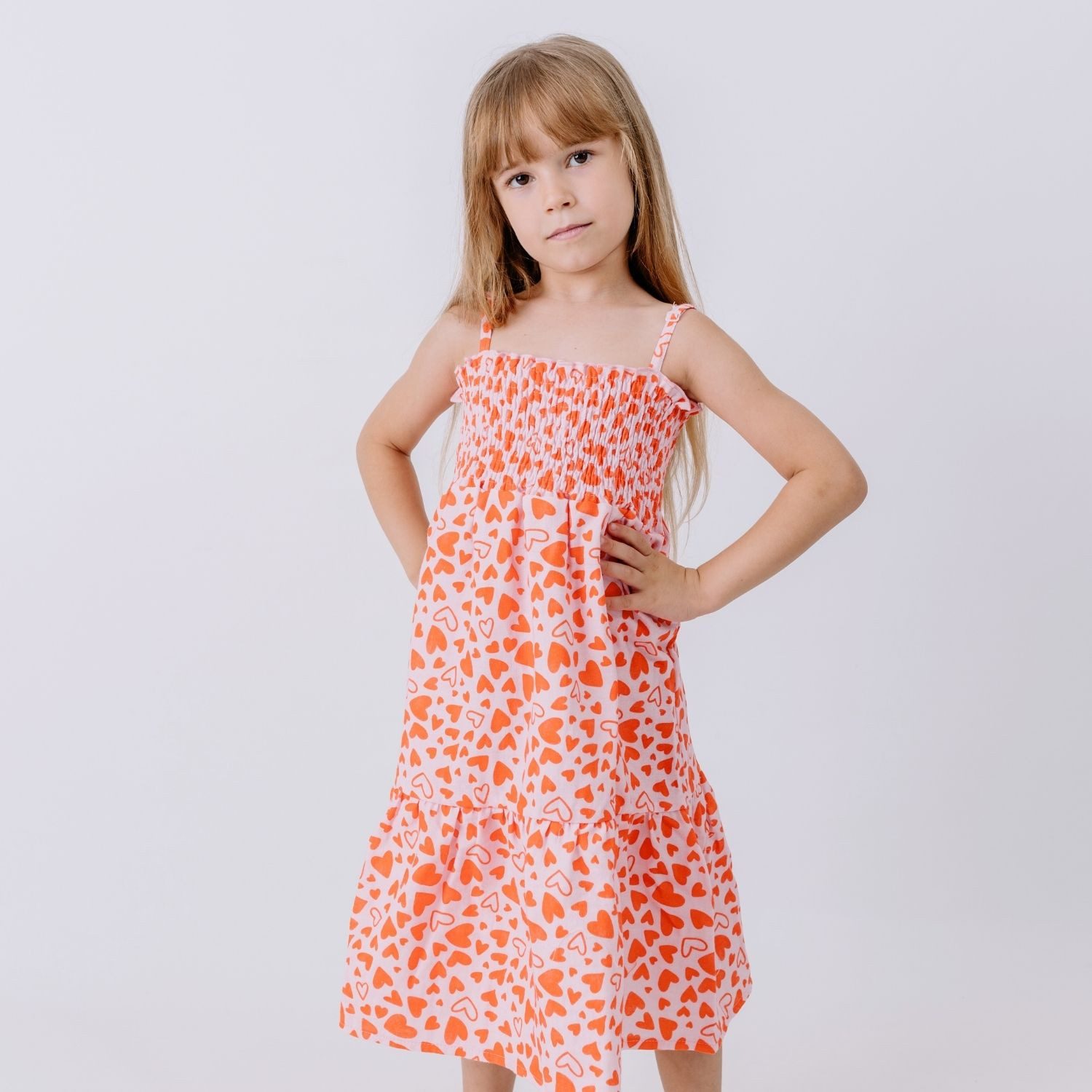 Walkiddy Sommerkleid Walkiddy Herzen Kinder Bio Baumwolle GOTS Rosa - Bio Baumwolle,GOTS, Kinderbekleidung,nachhaltige Klamotten,Shorts