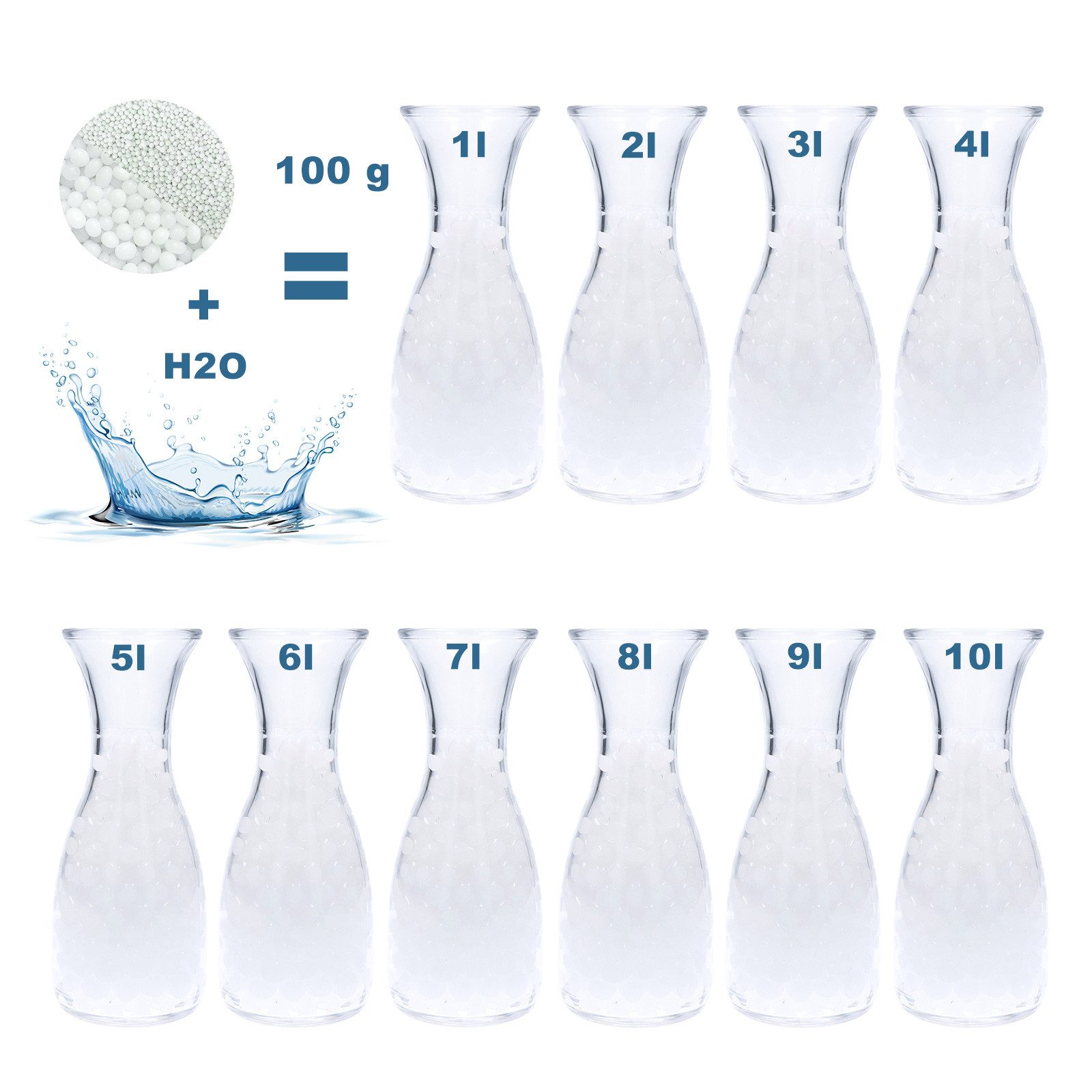 trendfinding Deko-Granulate 100 g Hydroperlen Deko Granulat, (3,5-4 mm, Weiß)