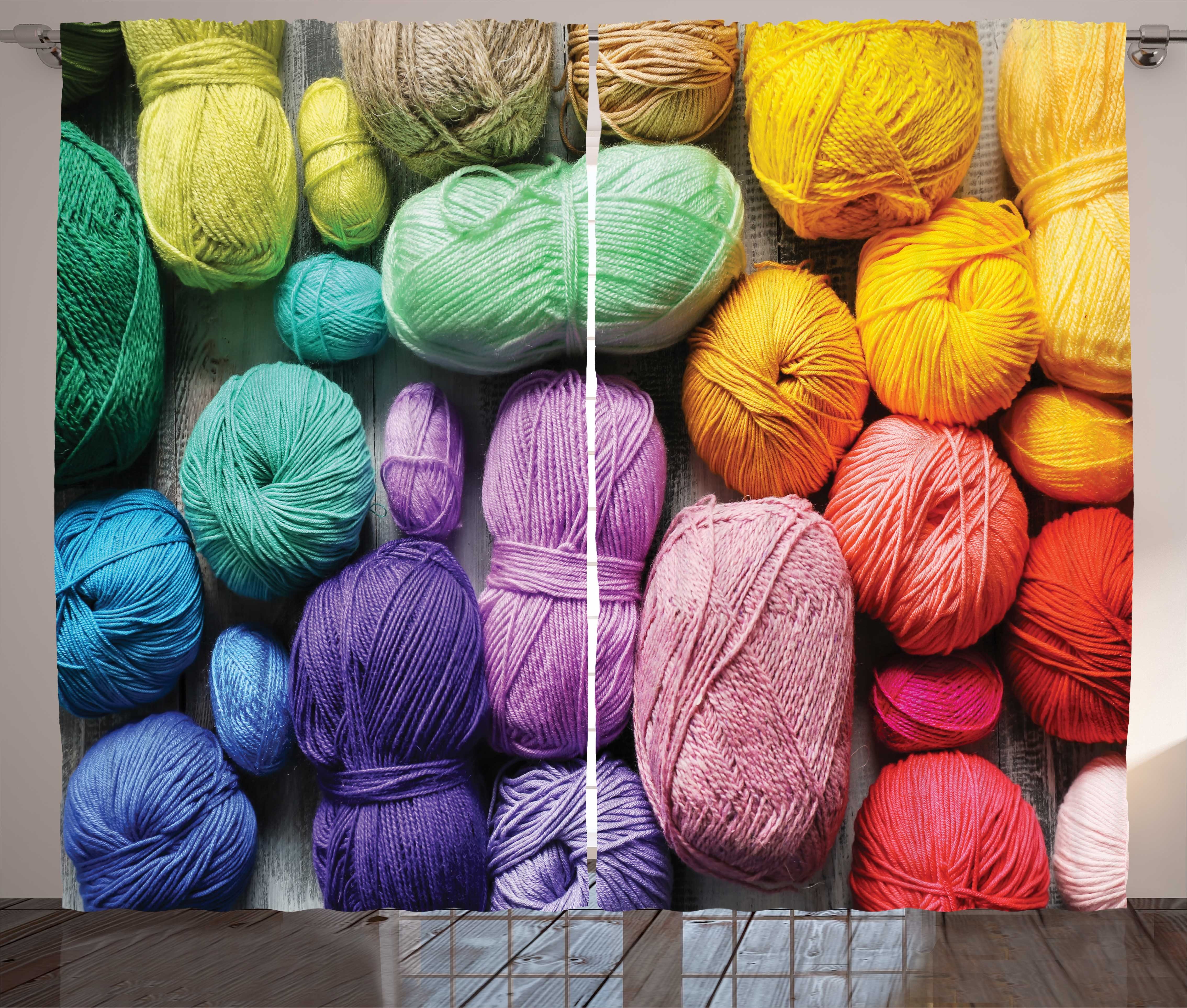 Abakuhaus, Kräuselband Knitting anzeigen Hobby mit Bunte Gardine Yard Schlafzimmer Schlaufen Haken, und Vorhang