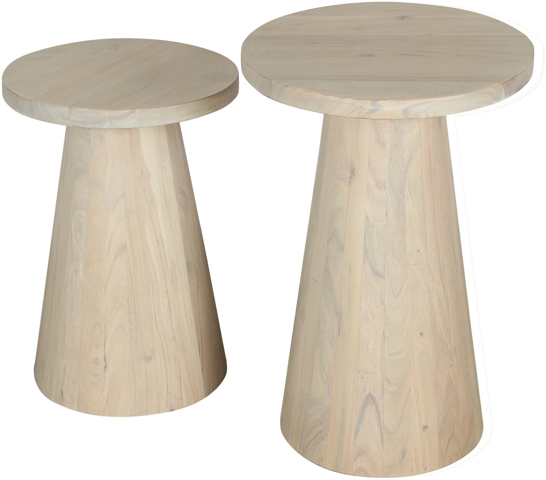 byLIVING Beistelltisch Cone (Set), aus Massivholz in schwarz oder white wash, verschiedenen Größen